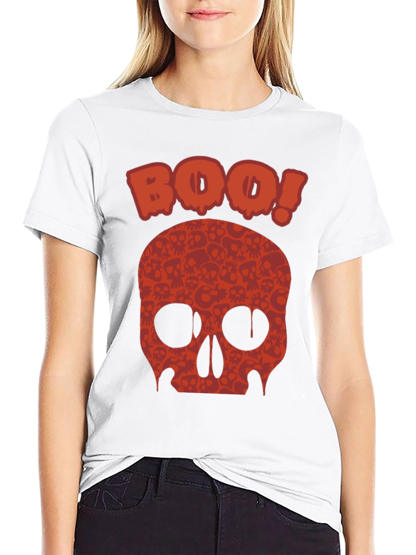 Boo! Skull Graphic Tee - Halloween Ready