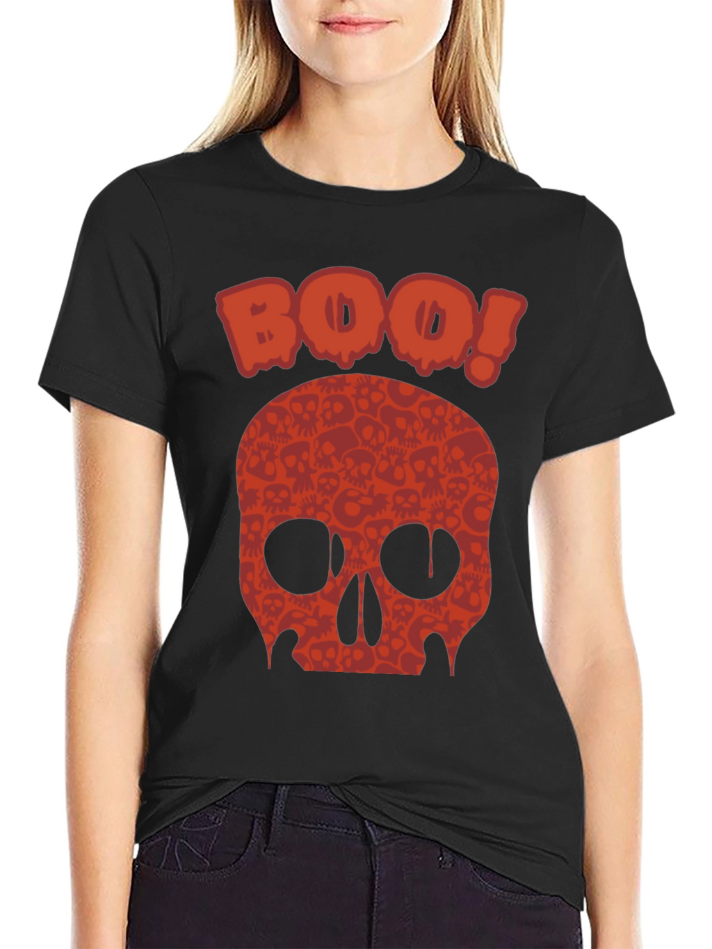 Boo! Skull Graphic Tee - Halloween Ready