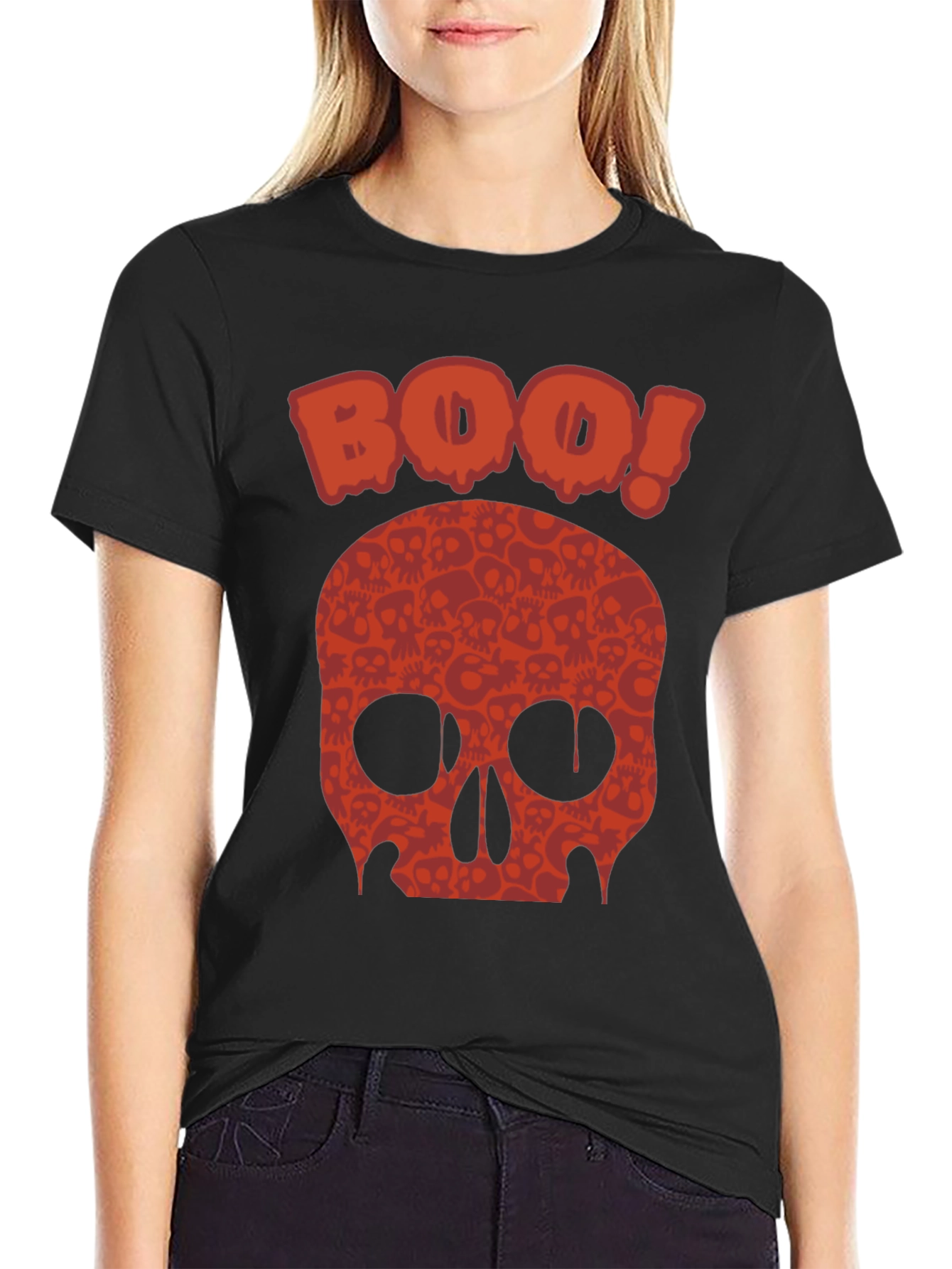 Boo! Skull Graphic Tee - Halloween Ready