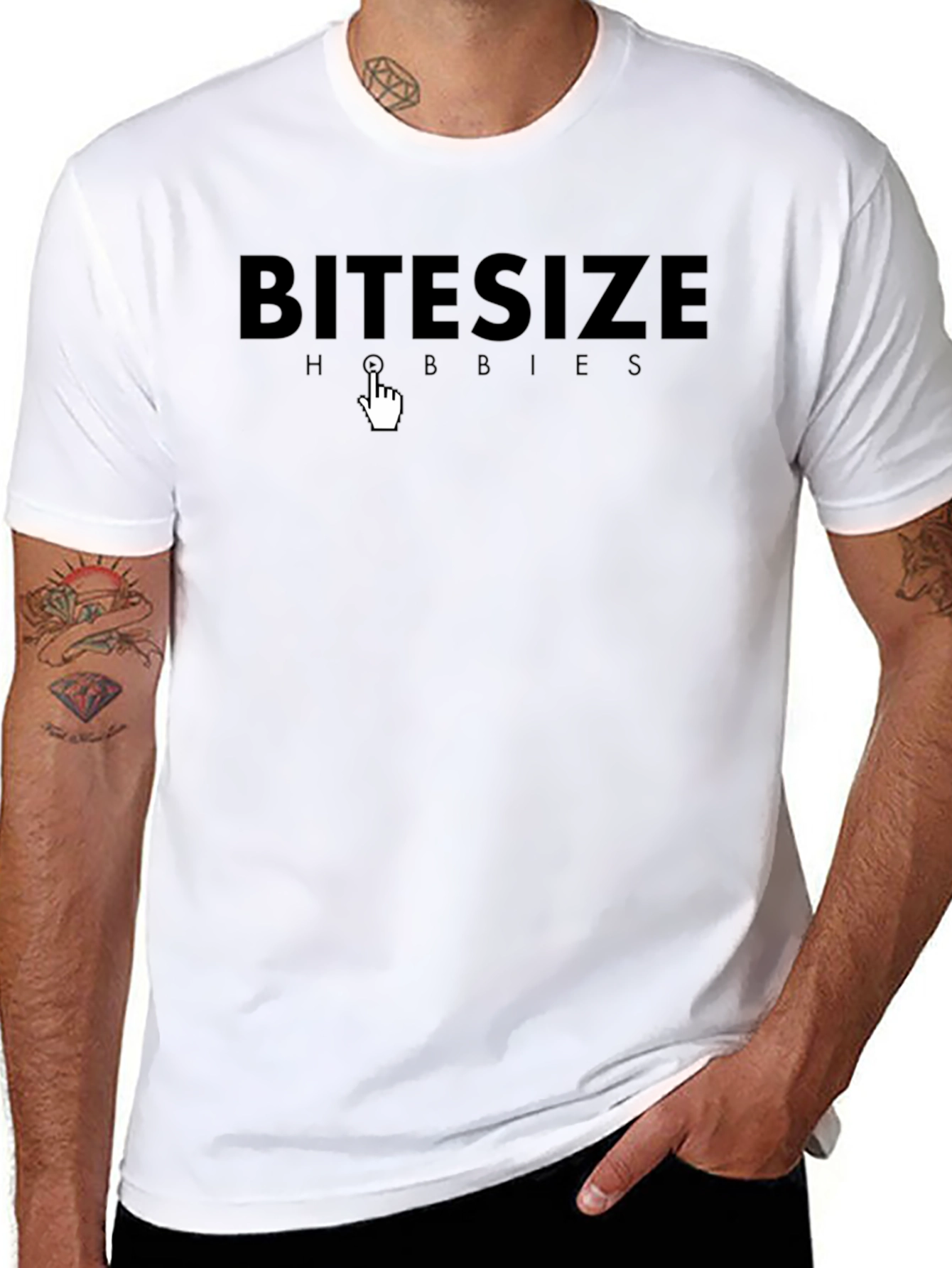 Bitesize Hobbies Graphic Tee - Black Cotton Casual Shirt