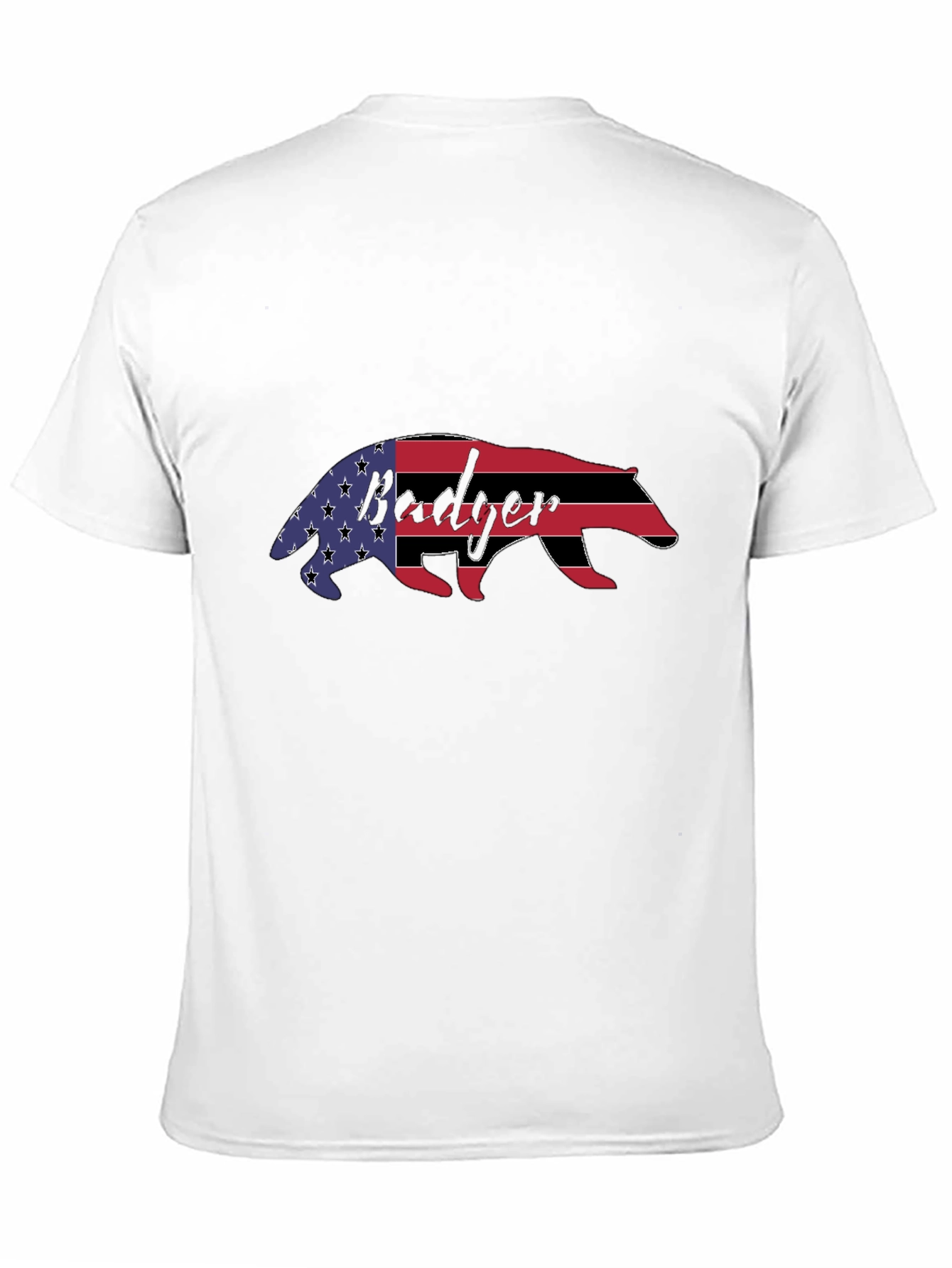 American Badger Graphic Tee - USA Flag Design