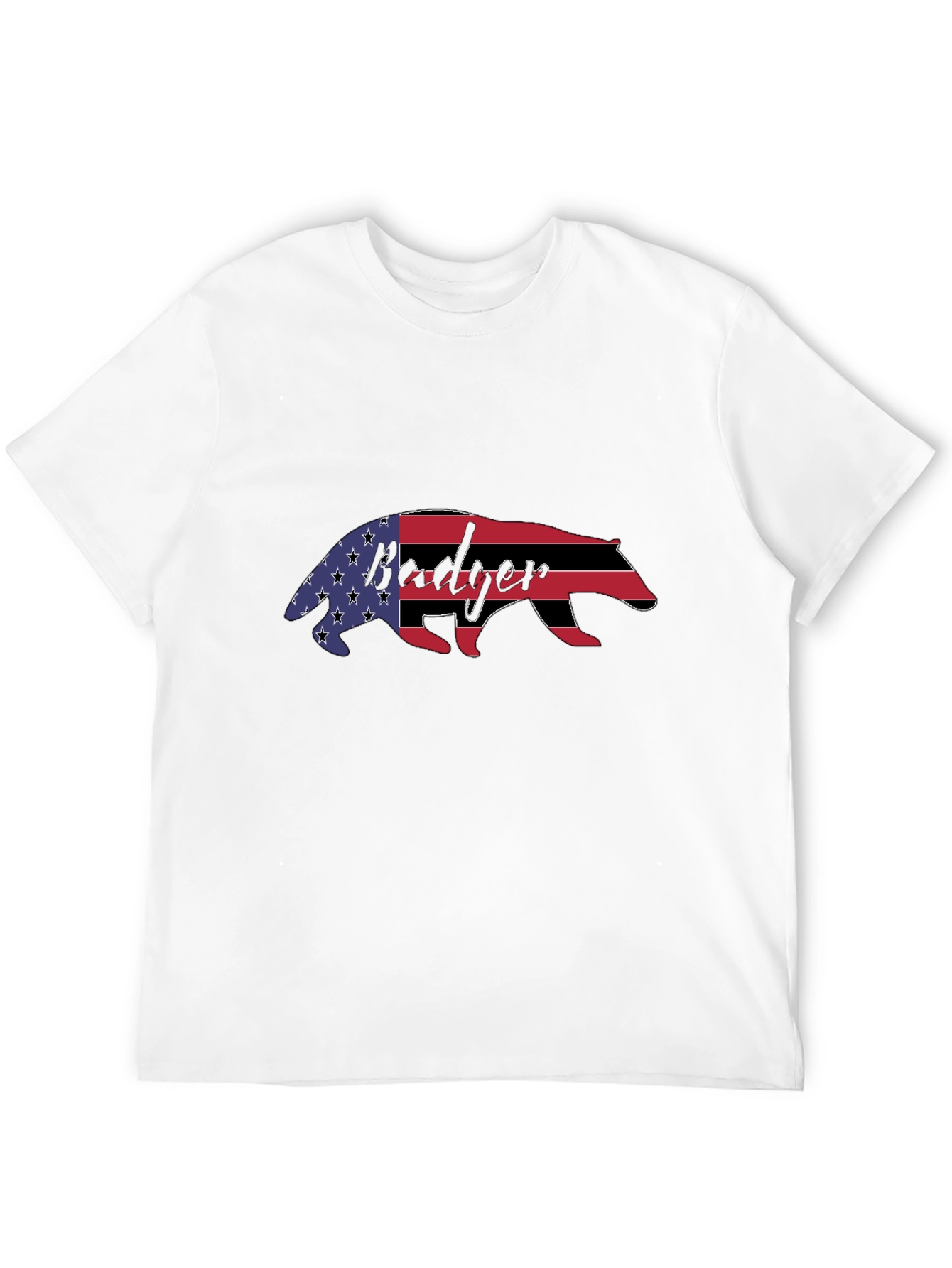 American Badger Graphic Tee - USA Flag Design
