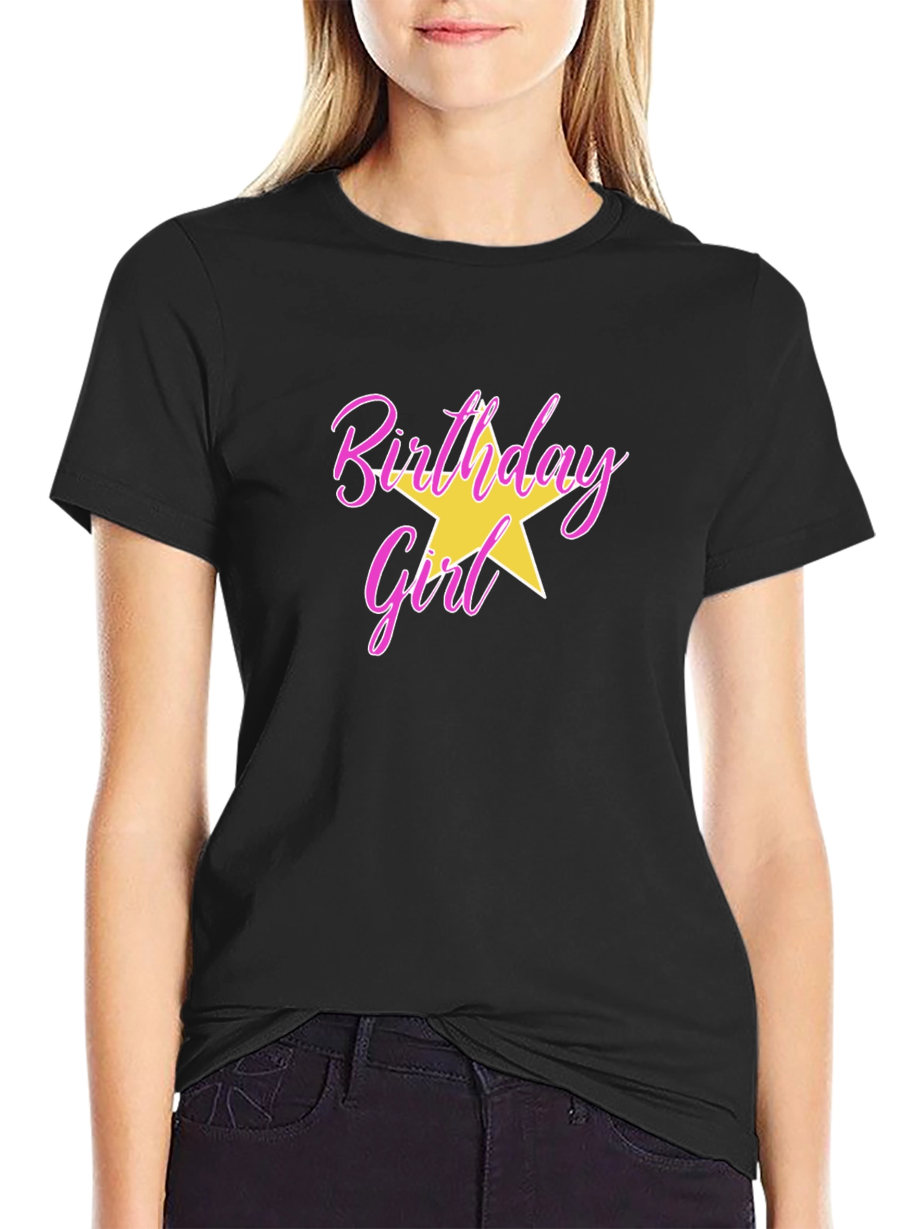 Birthday Girl T-Shirt with Star Graphic