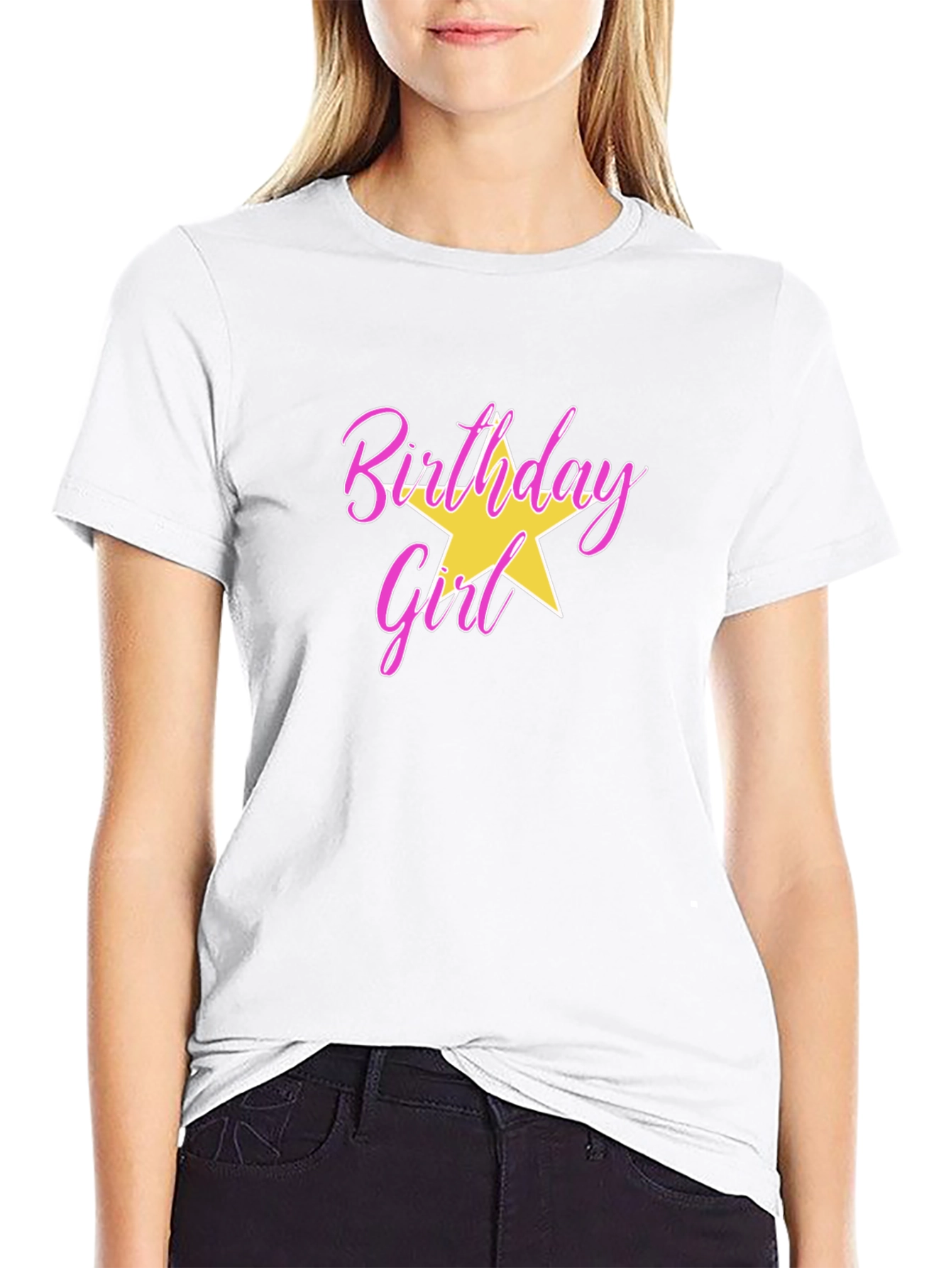 Birthday Girl T-Shirt with Star Graphic