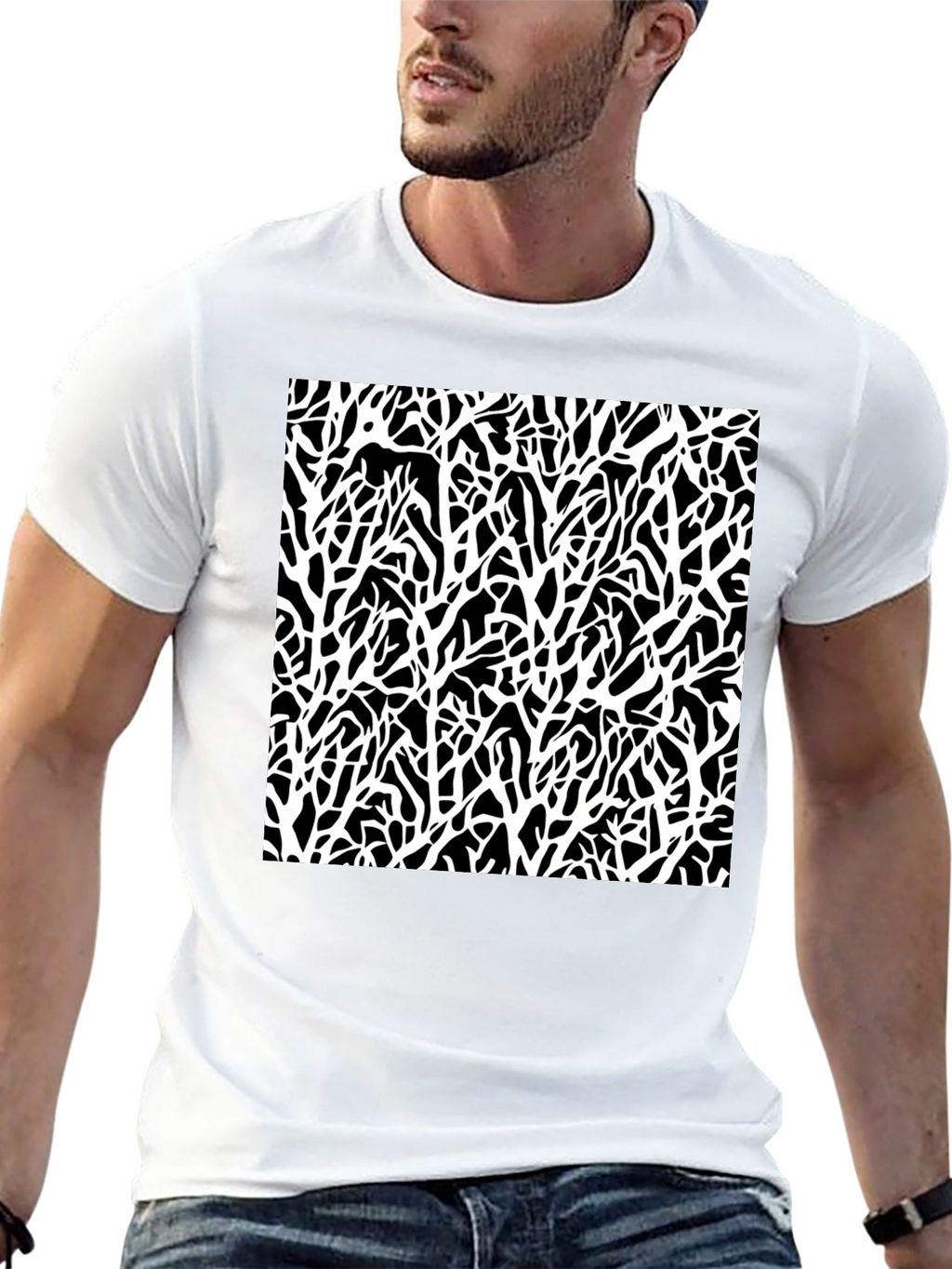 Abstract Branch T-Shirt - Black Graphic Tee