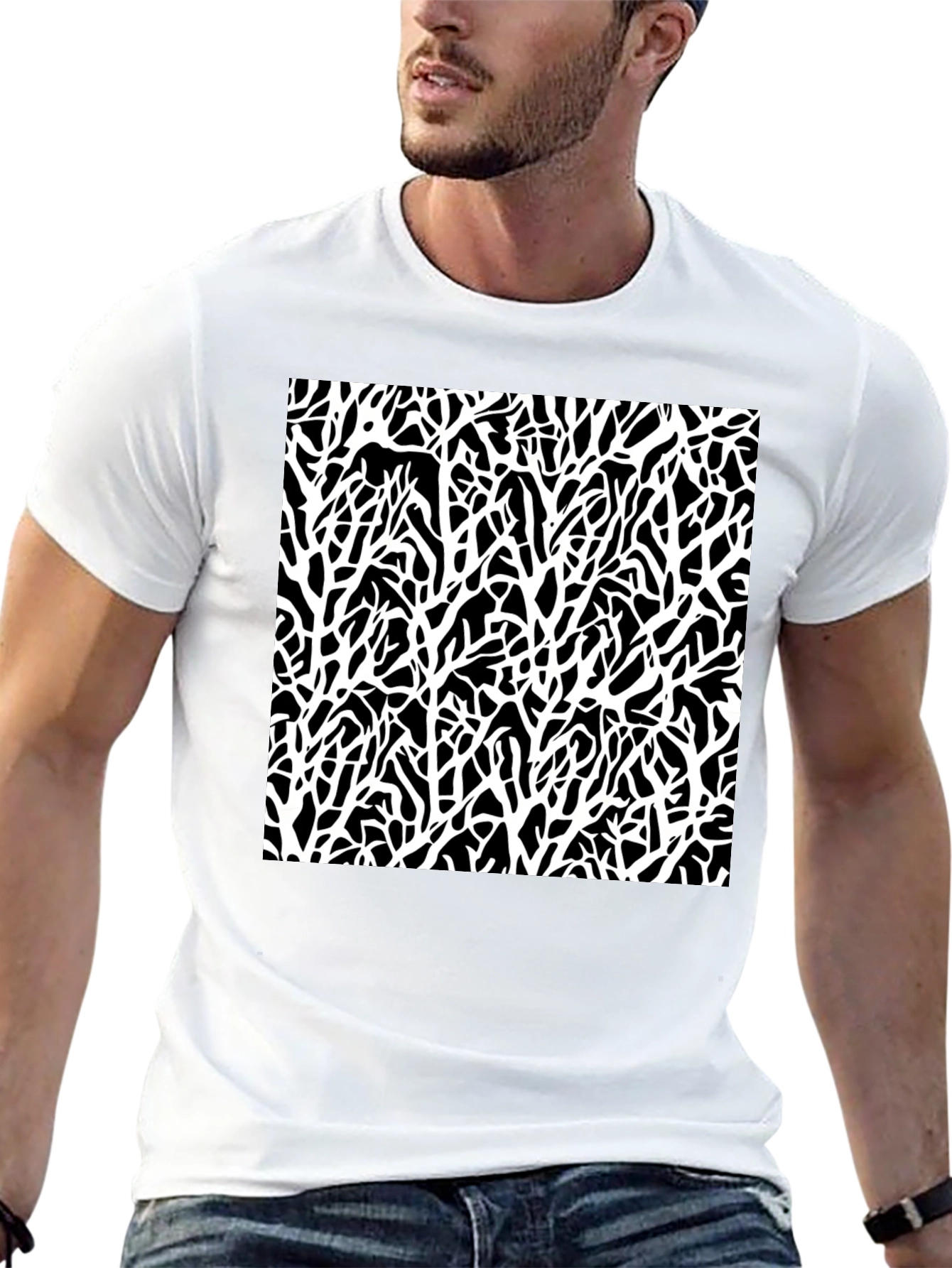 Abstract Branch T-Shirt - Black Graphic Tee