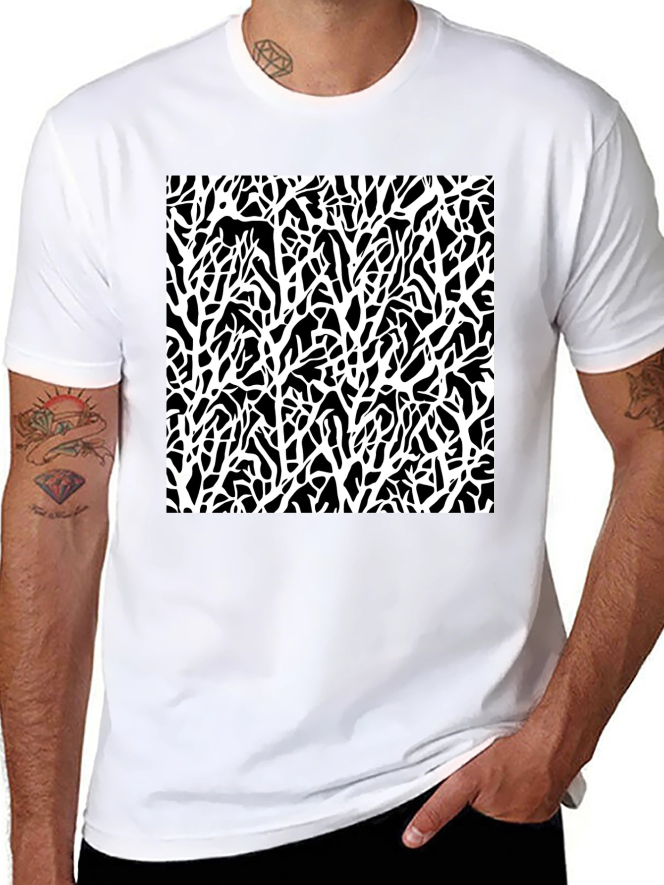 Abstract Branch T-Shirt - Black Graphic Tee