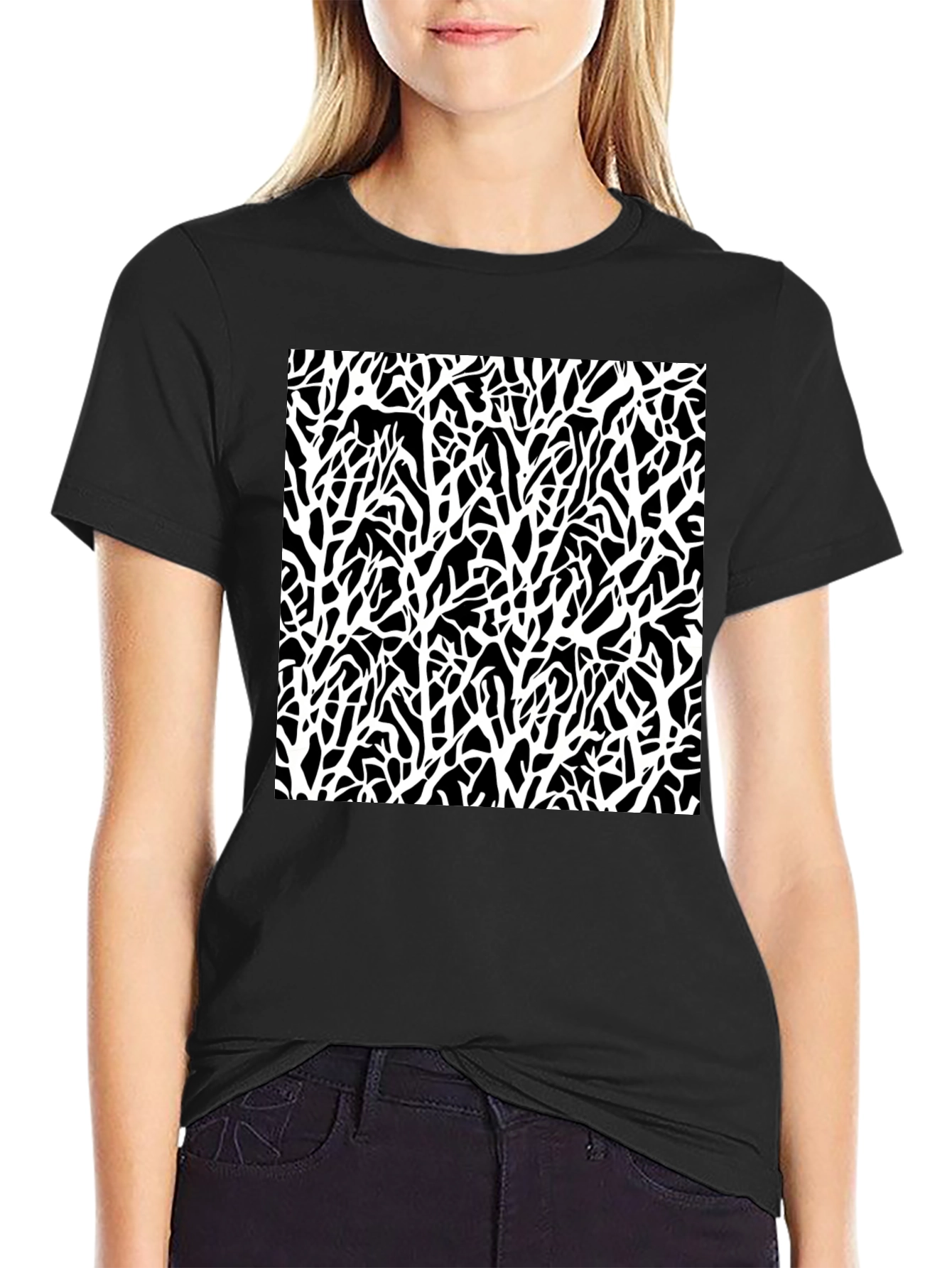 Abstract Branch T-Shirt - Black Graphic Tee