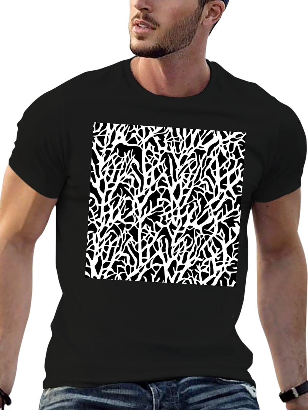 Abstract Branch T-Shirt - Black Graphic Tee
