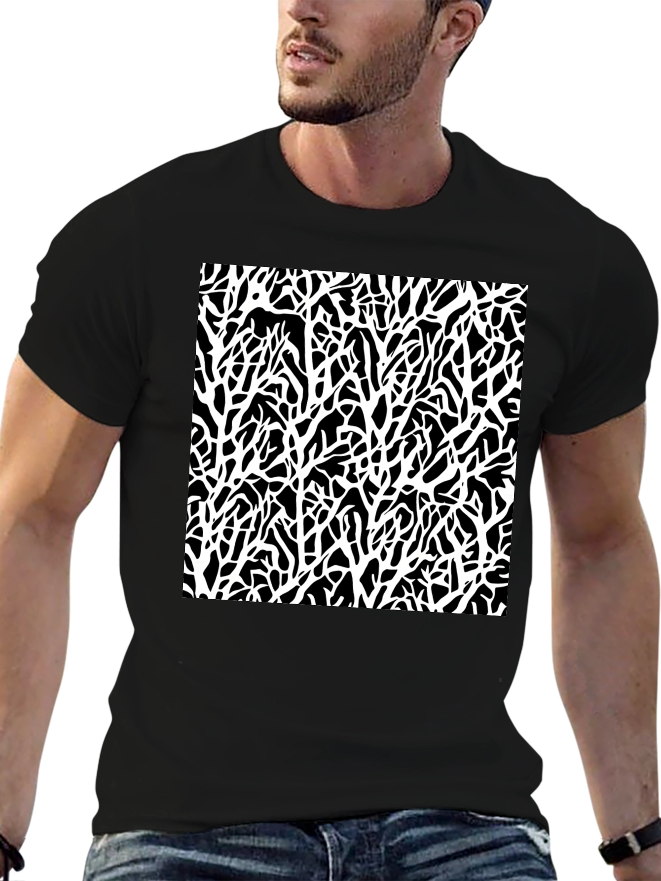 Abstract Branch T-Shirt - Black Graphic Tee