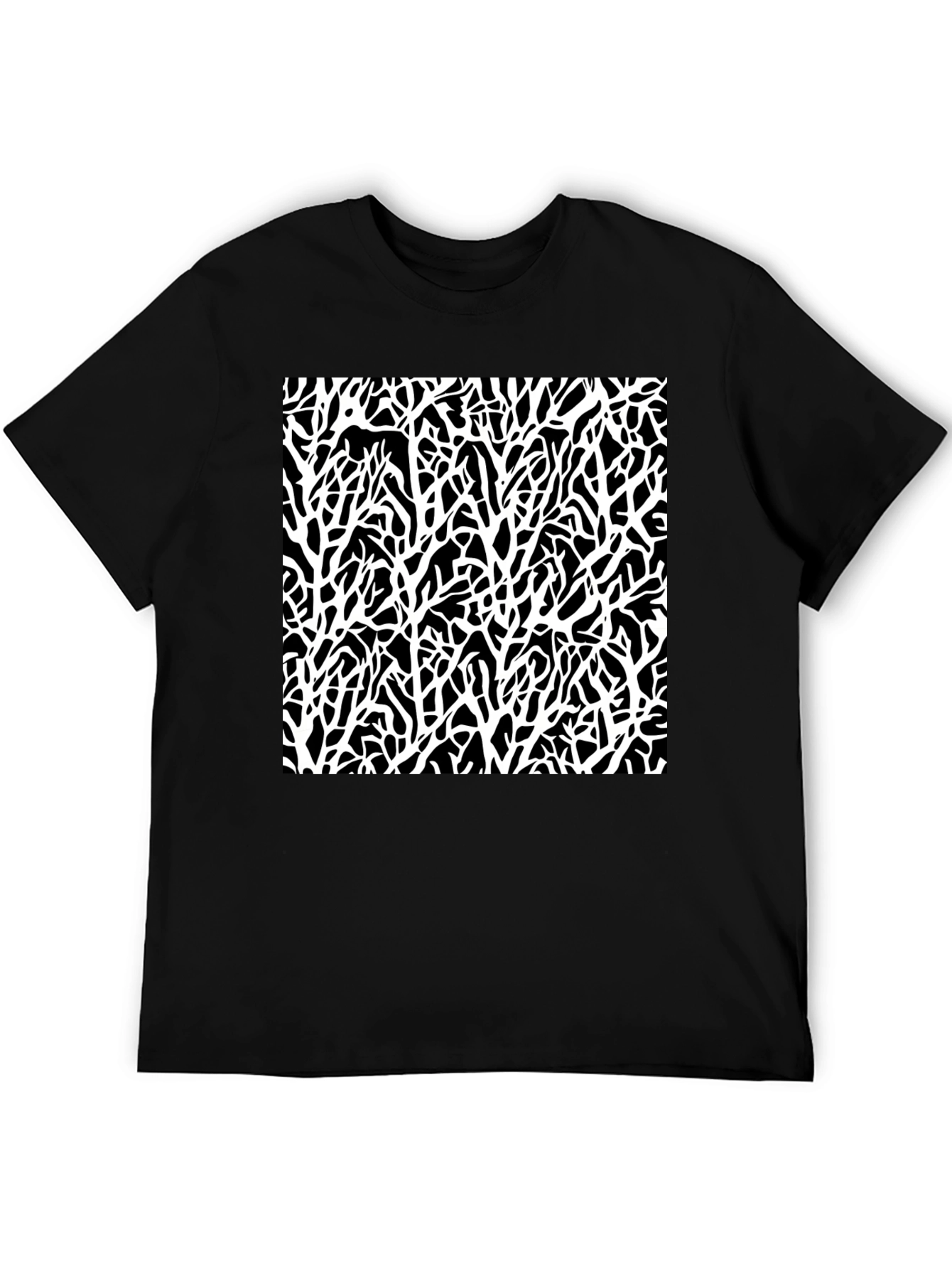 Abstract Branch T-Shirt - Black Graphic Tee