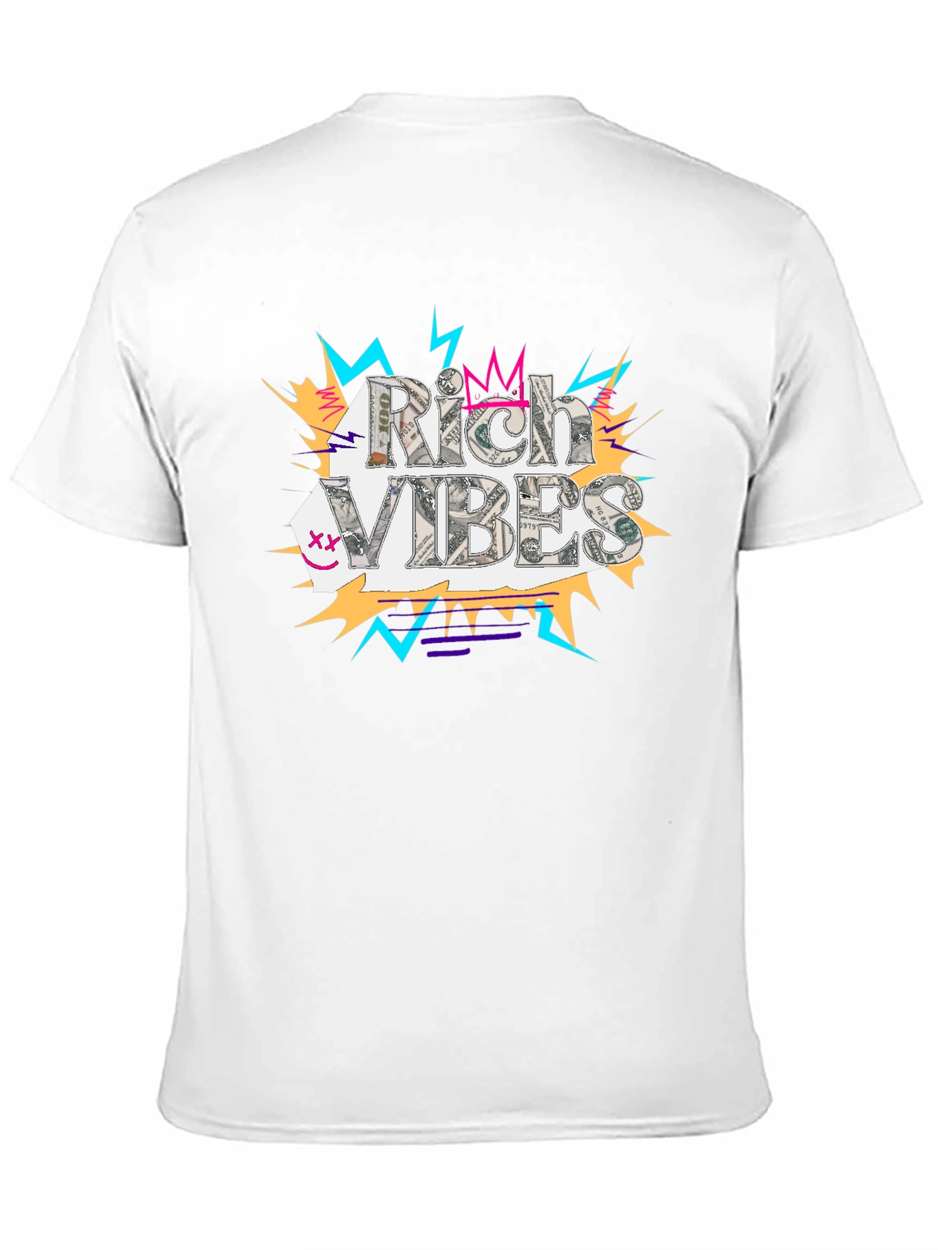Rich Vibes Graphic Tee - Black Cotton T-Shirt