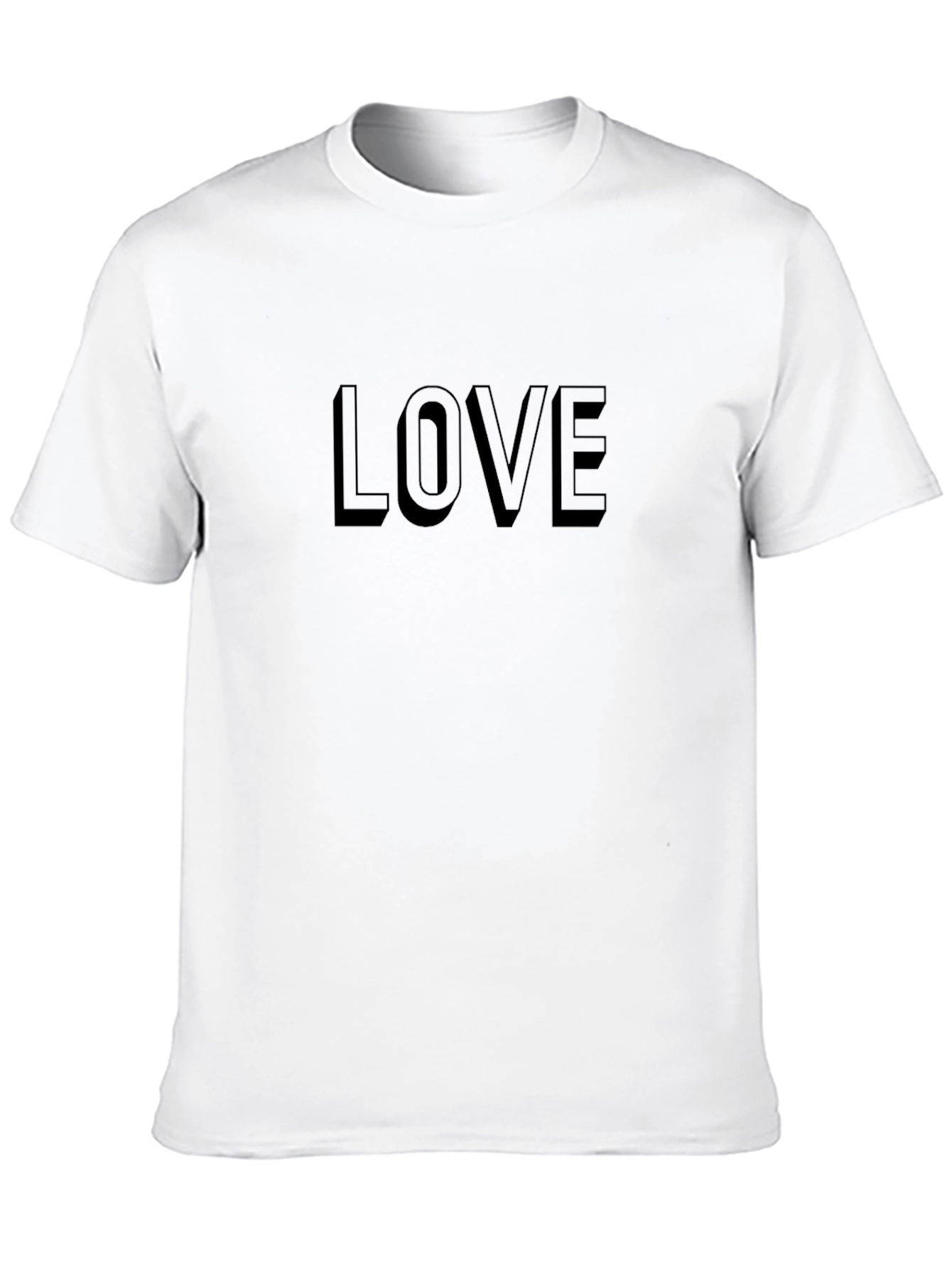 LOVE Graphic Print Crew Neck Tee - Classic Style