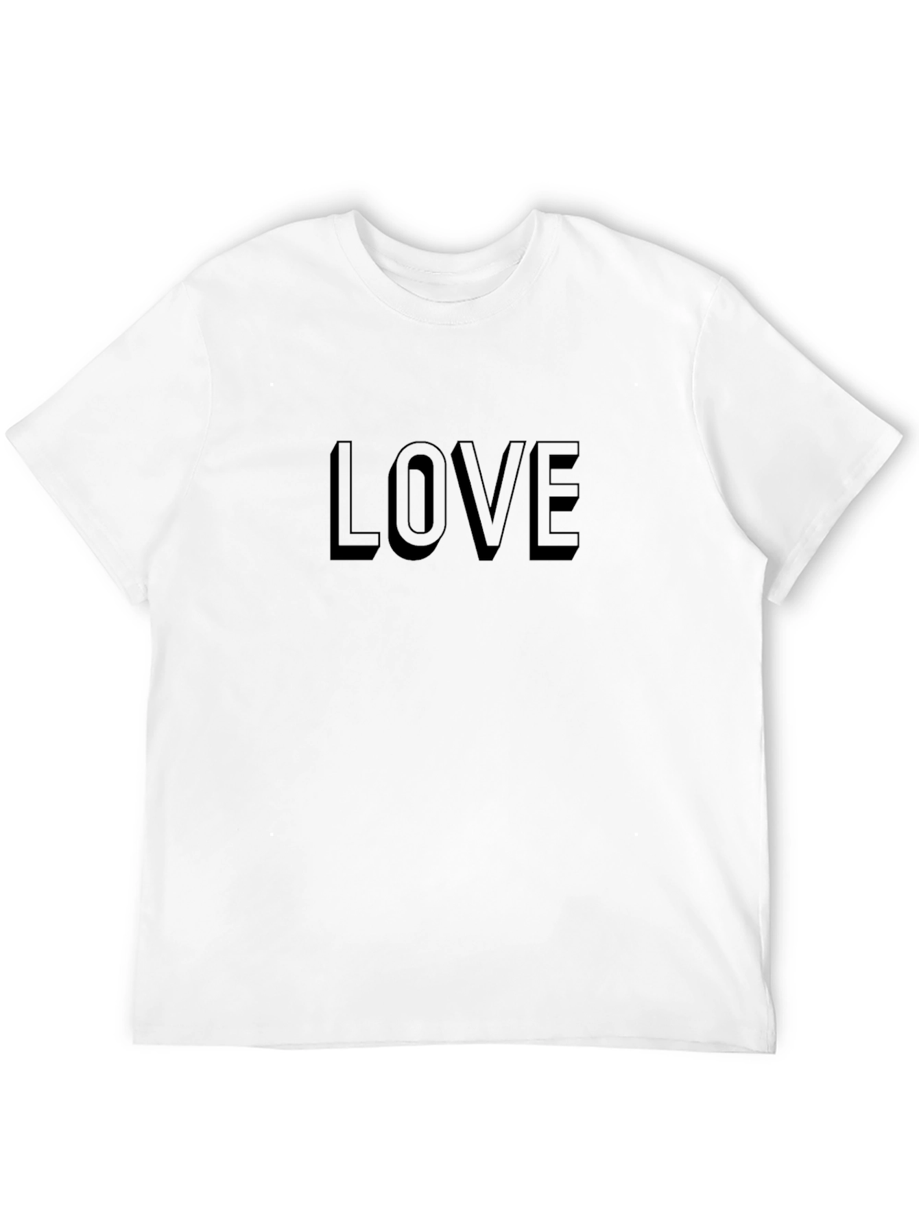 LOVE Graphic Print Crew Neck Tee - Classic Style