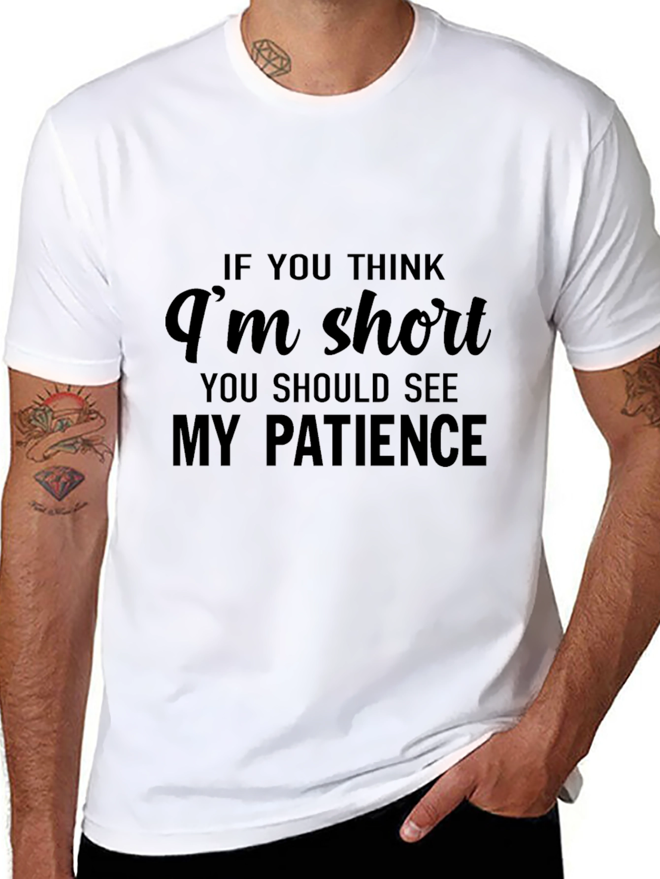 Funny Graphic T-Shirt - Short with No Patience