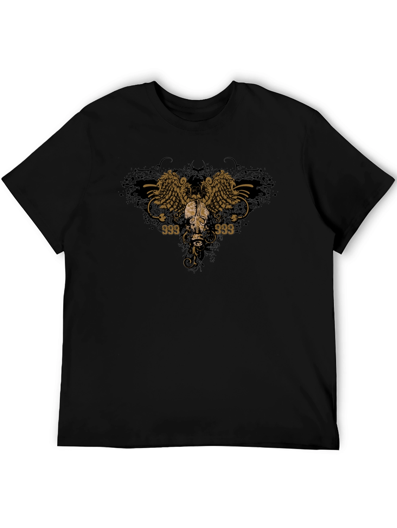 Skull Wings Graphic Black Tee