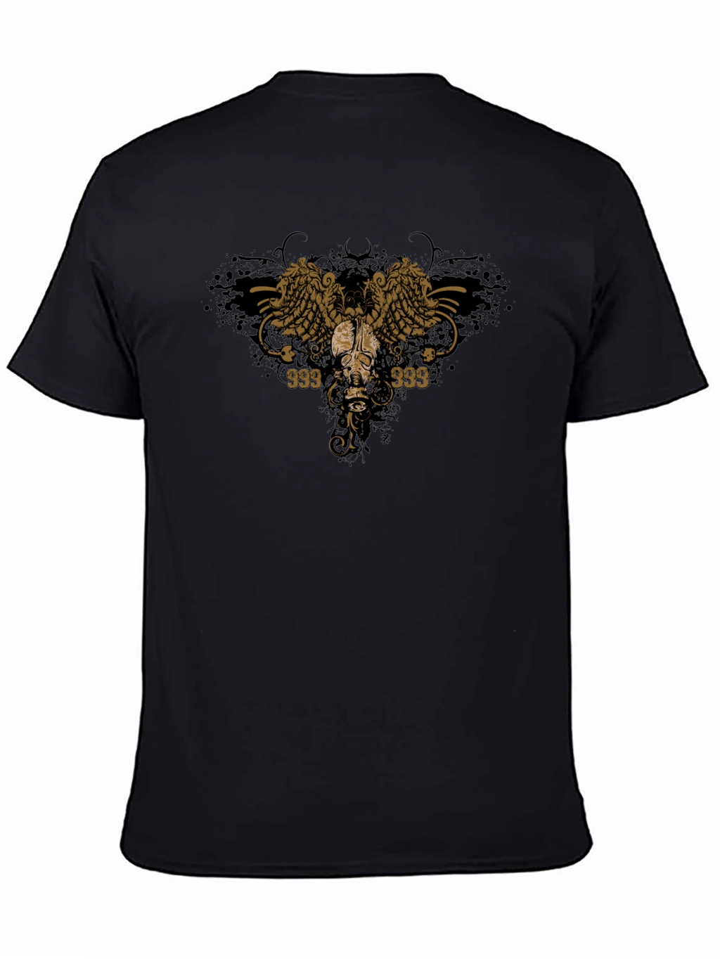 Skull Wings Graphic Black Tee