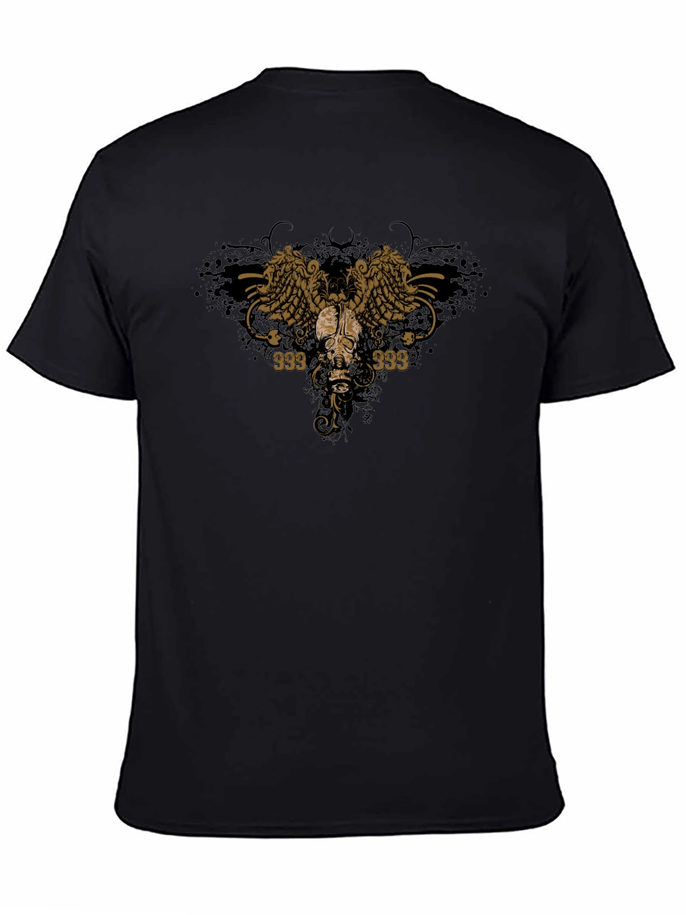 Skull Wings Graphic Black Tee
