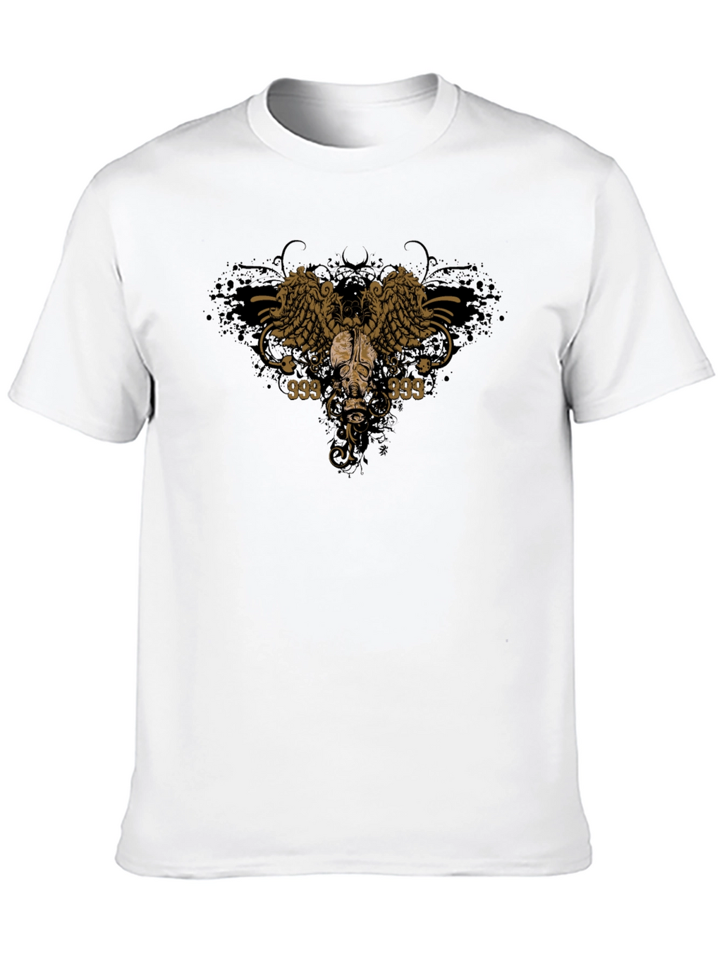 Skull Wings Graphic Black Tee