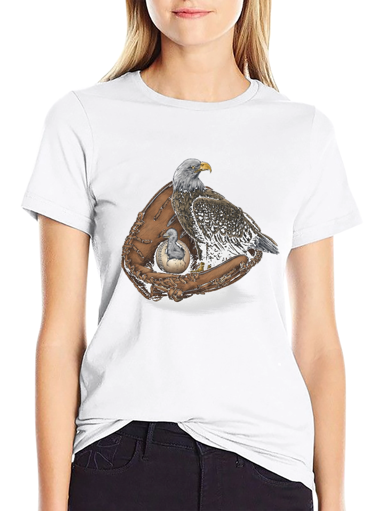Eagle & Baseball Glove Graphic T-Shirt