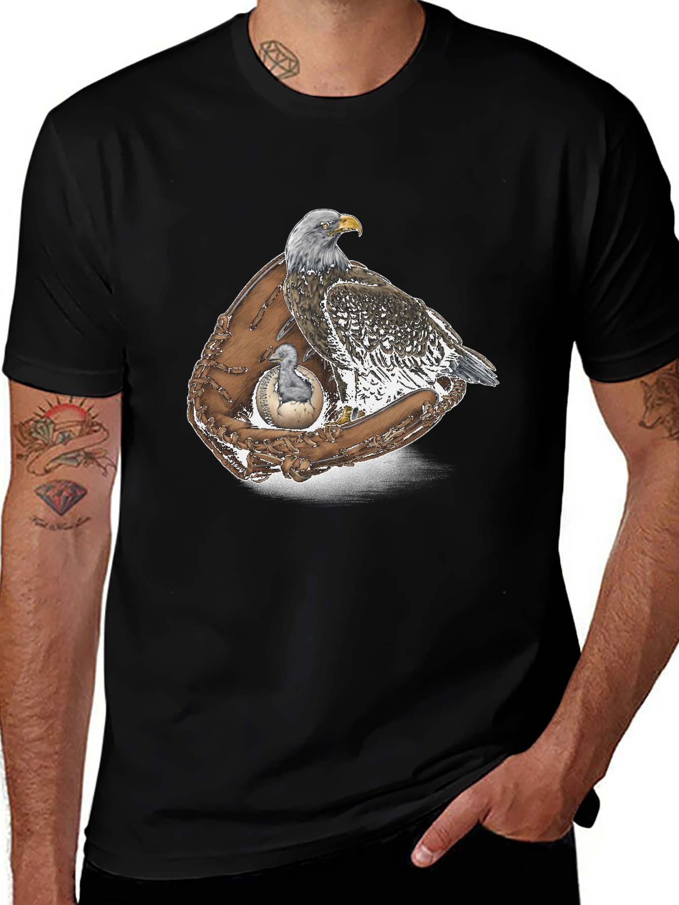 Eagle & Baseball Glove Graphic T-Shirt