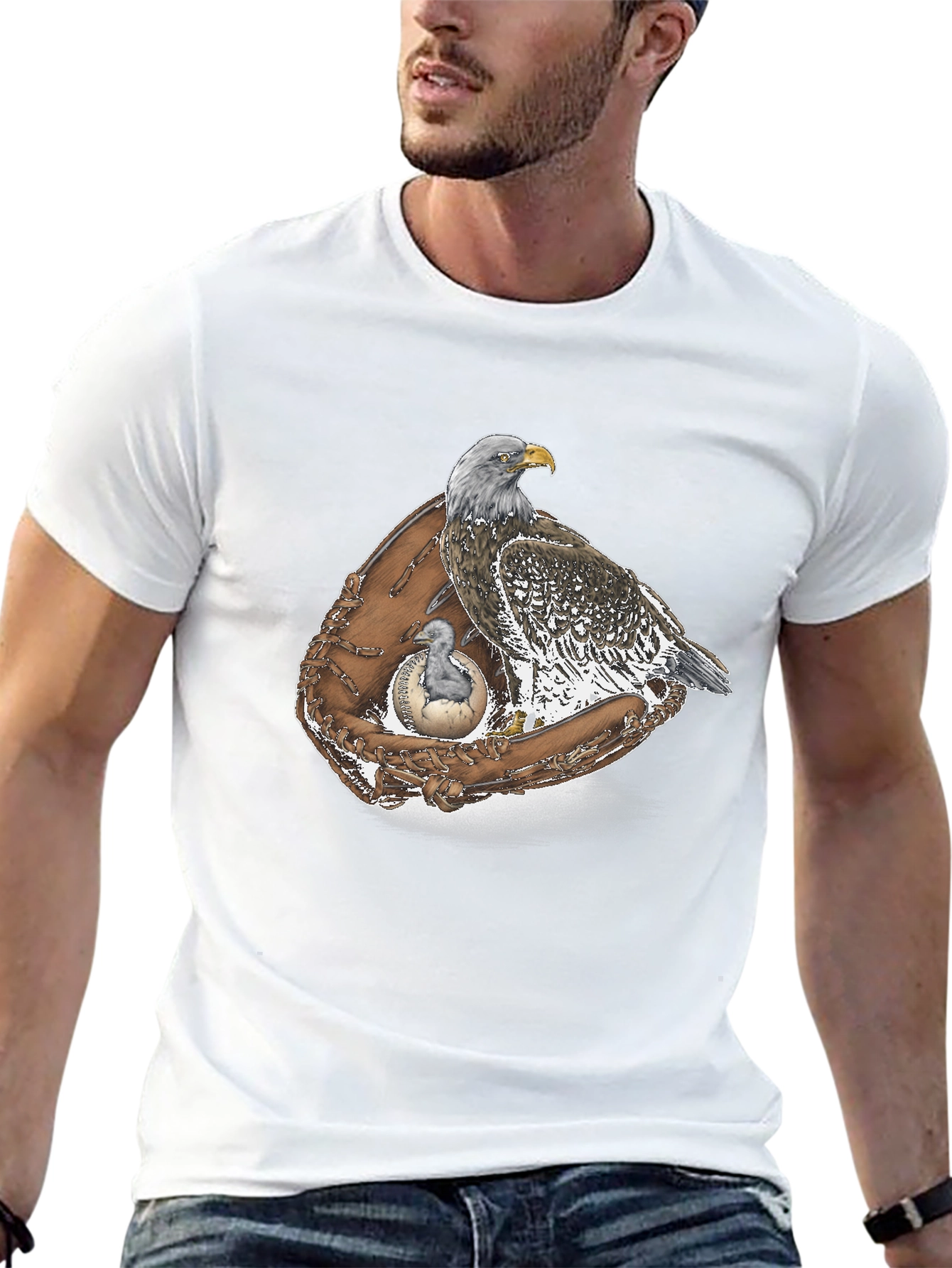 Eagle & Baseball Glove Graphic T-Shirt