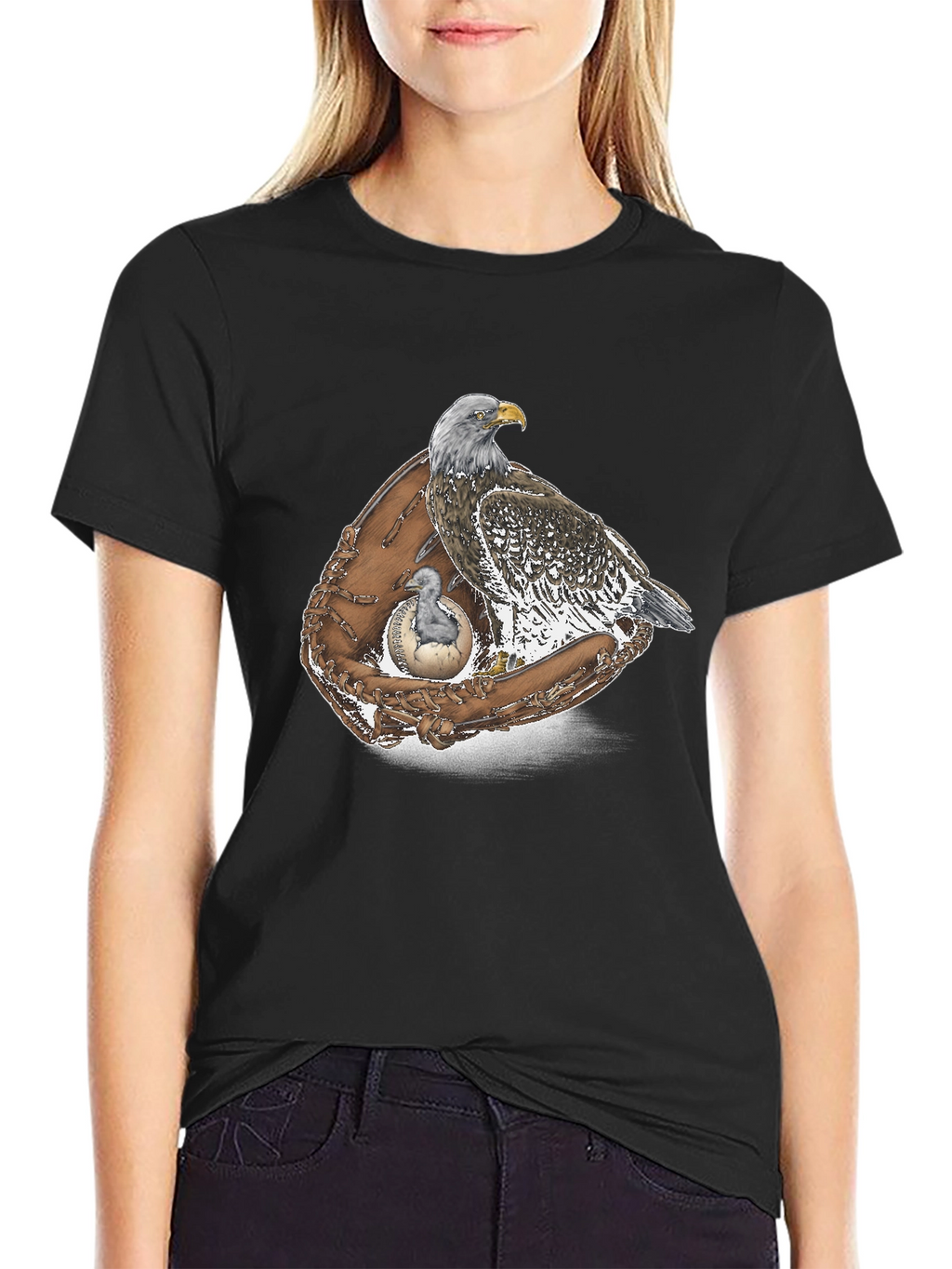 Eagle & Baseball Glove Graphic T-Shirt