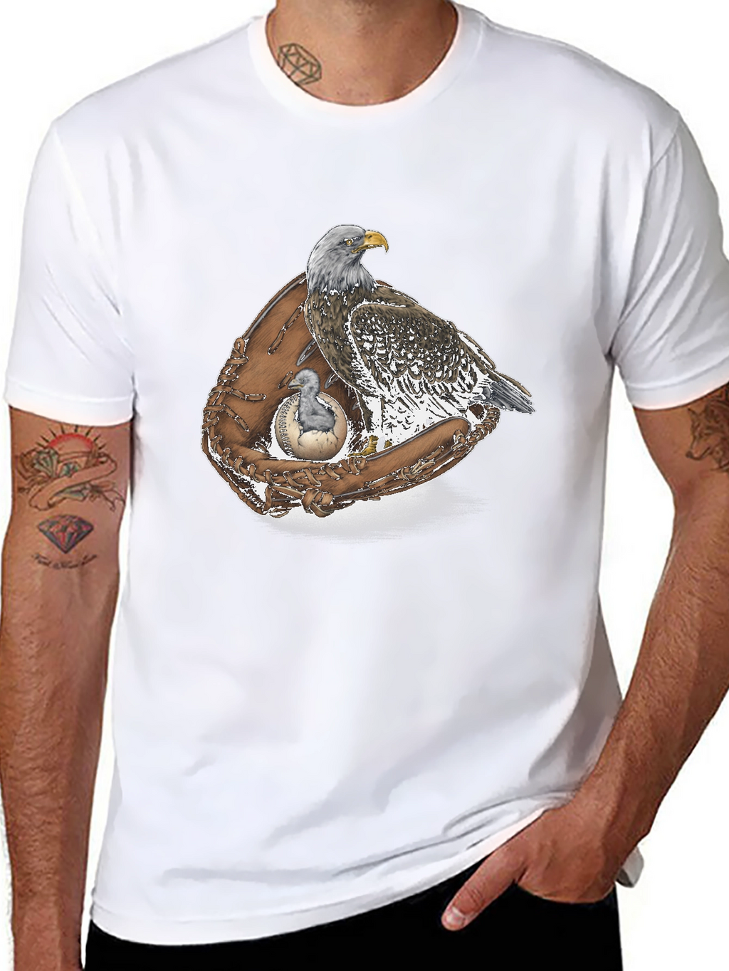 Eagle & Baseball Glove Graphic T-Shirt