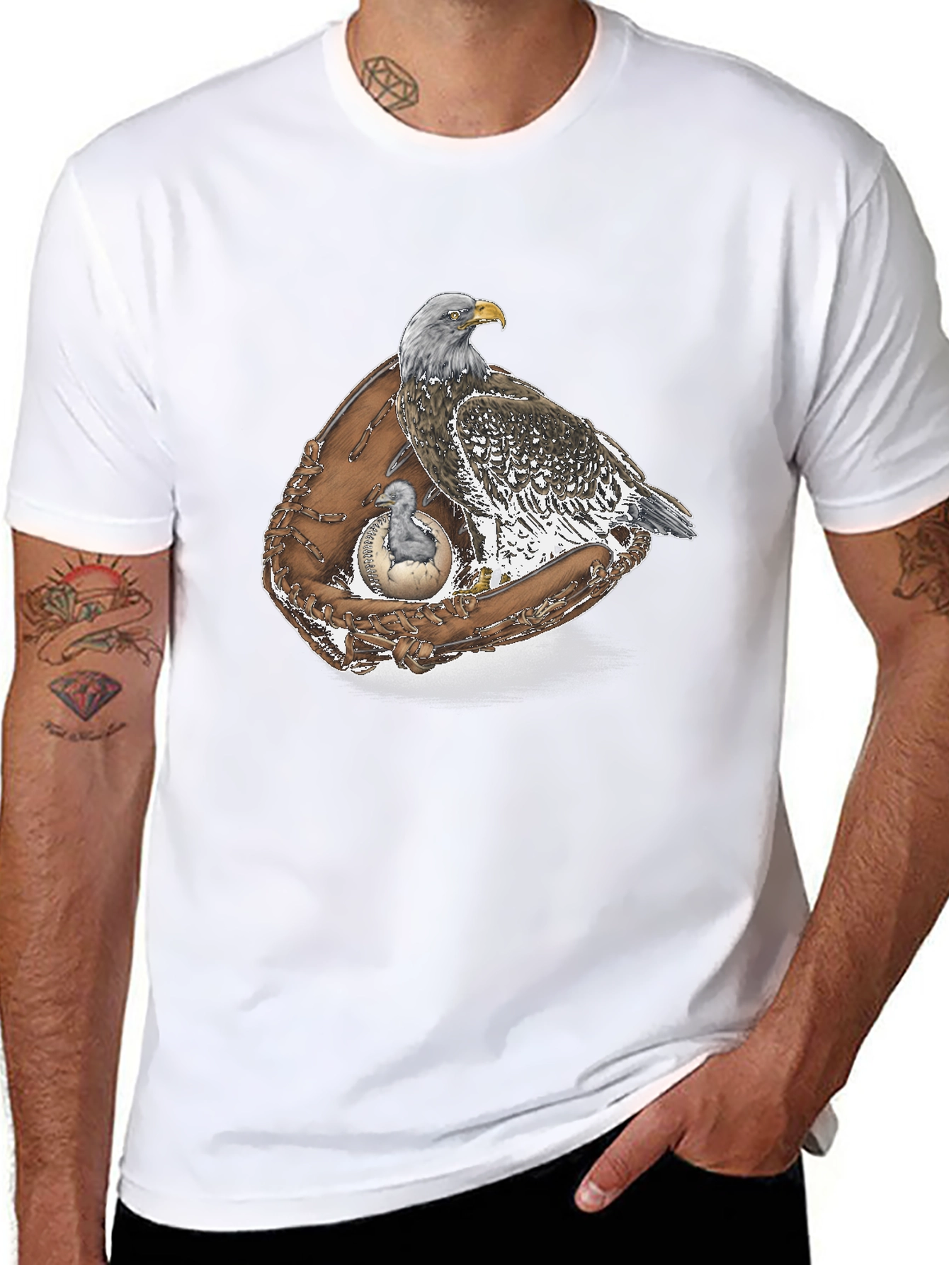 Eagle & Baseball Glove Graphic T-Shirt