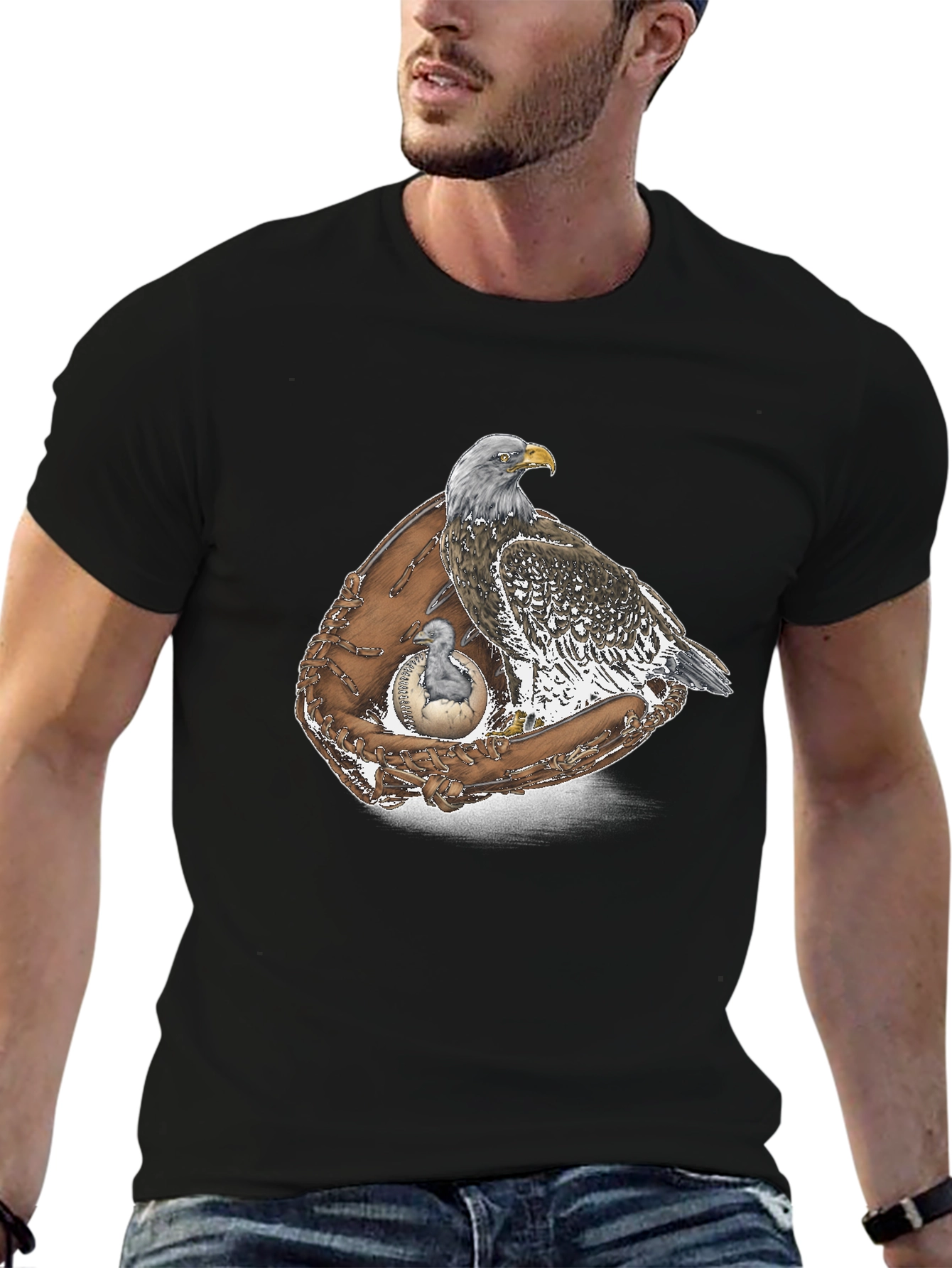 Eagle & Baseball Glove Graphic T-Shirt