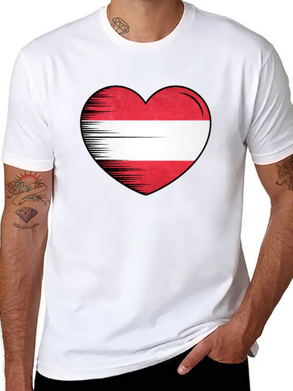 Austrian Flag Heart T-Shirt
