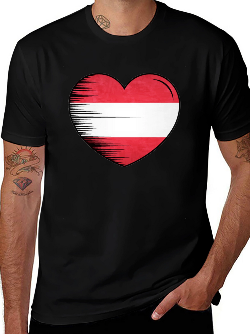Austrian Flag Heart T-Shirt