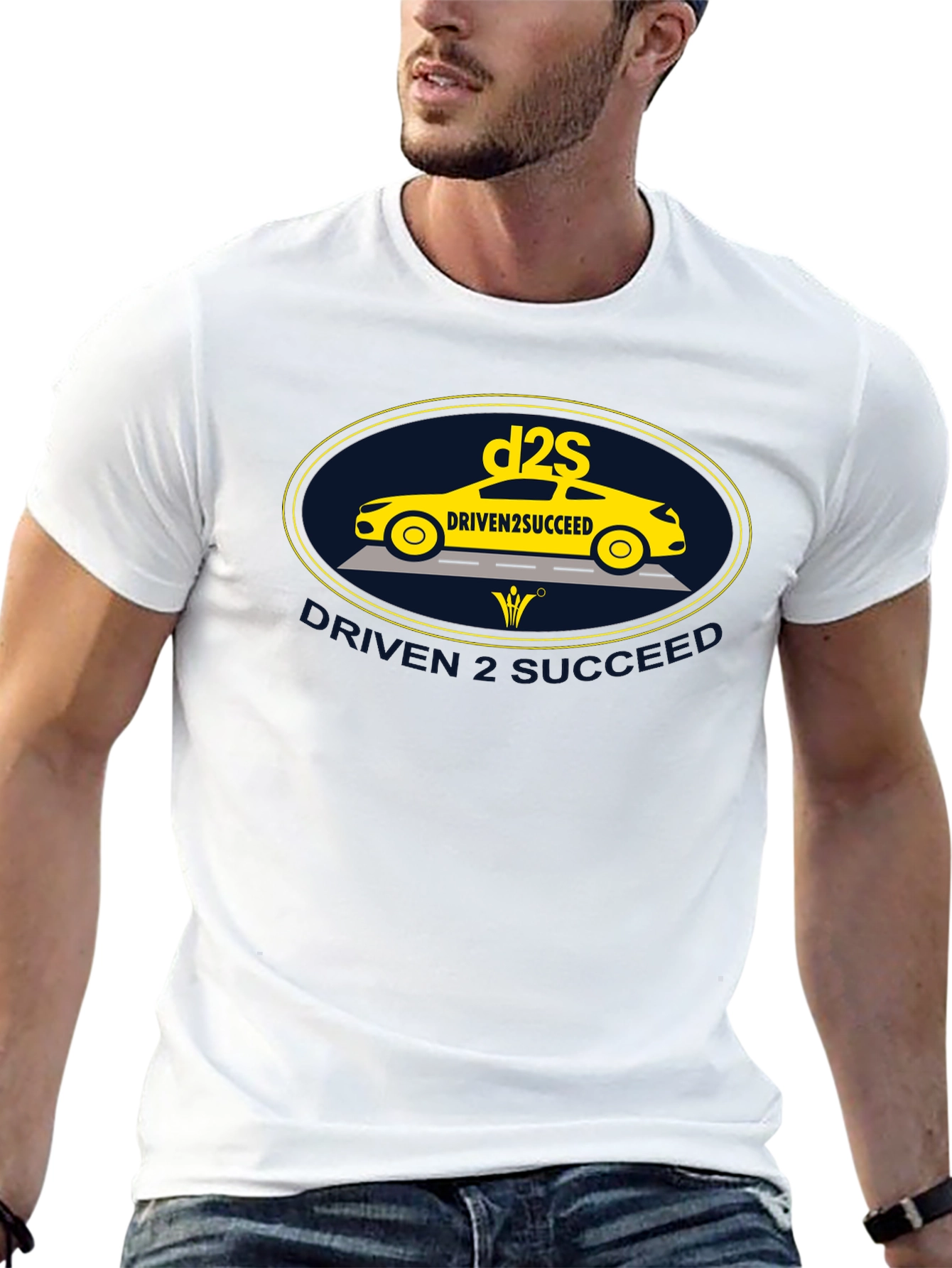 Driven2Succeed Graphic Tee - Black Cotton T-Shirt