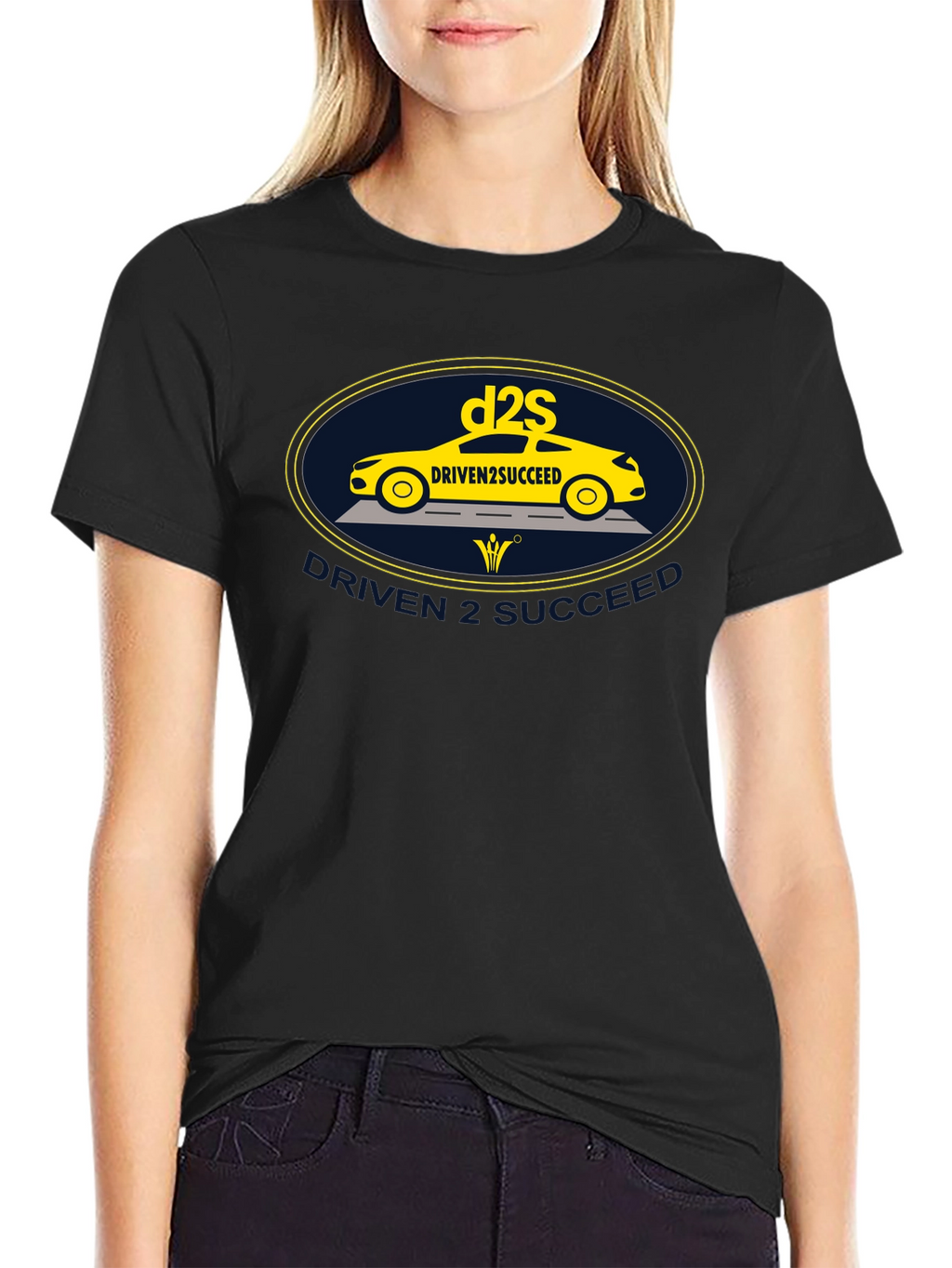 Driven2Succeed Graphic Tee - Black Cotton T-Shirt