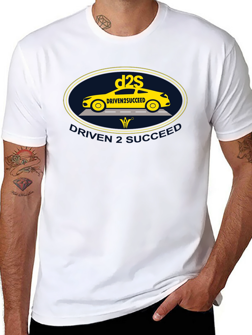 Driven2Succeed Graphic Tee - Black Cotton T-Shirt