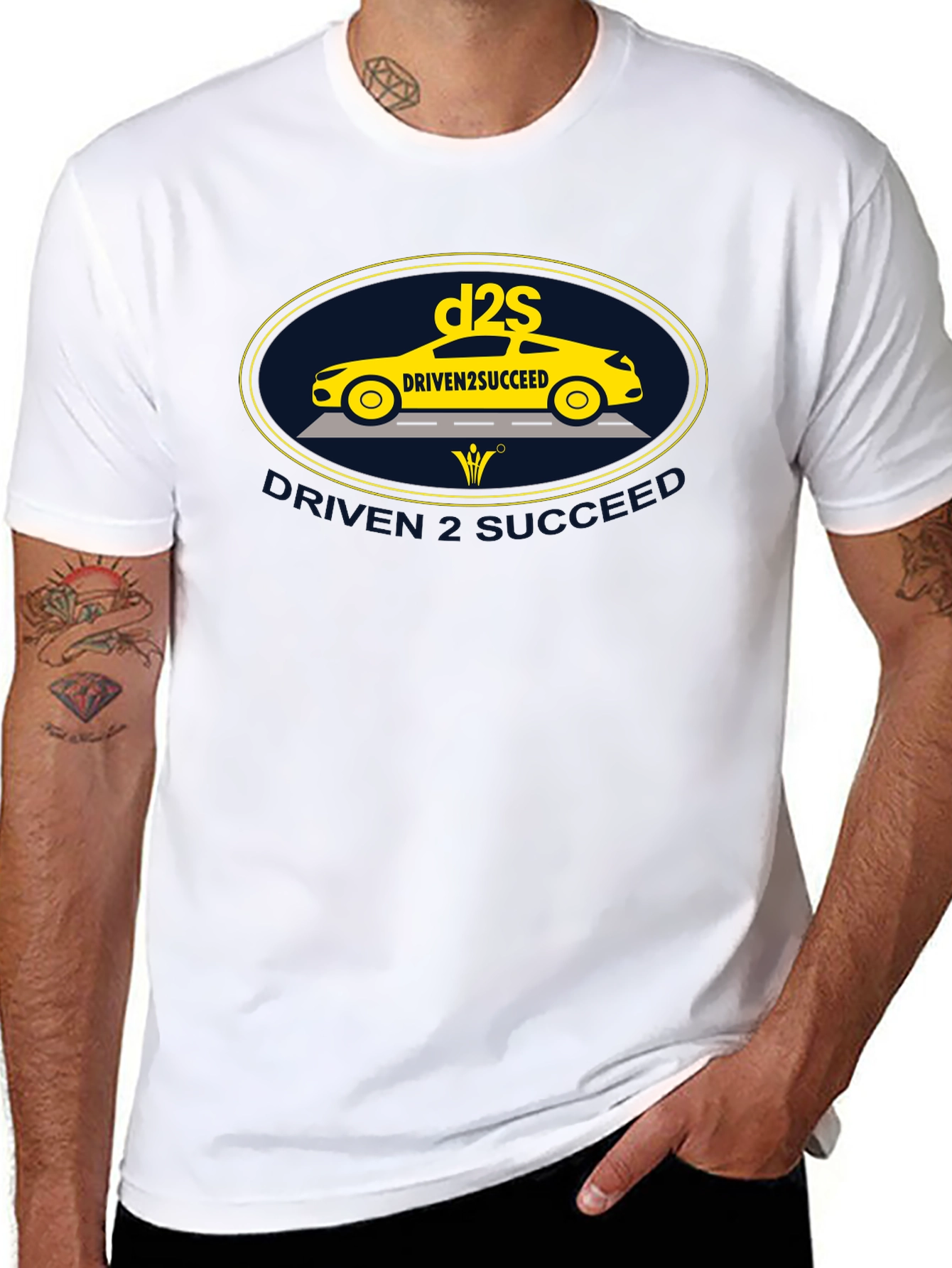 Driven2Succeed Graphic Tee - Black Cotton T-Shirt