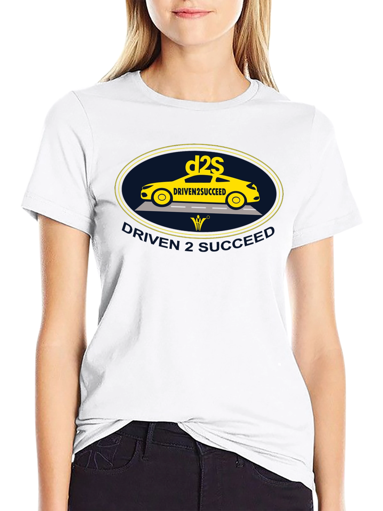 Driven2Succeed Graphic Tee - Black Cotton T-Shirt