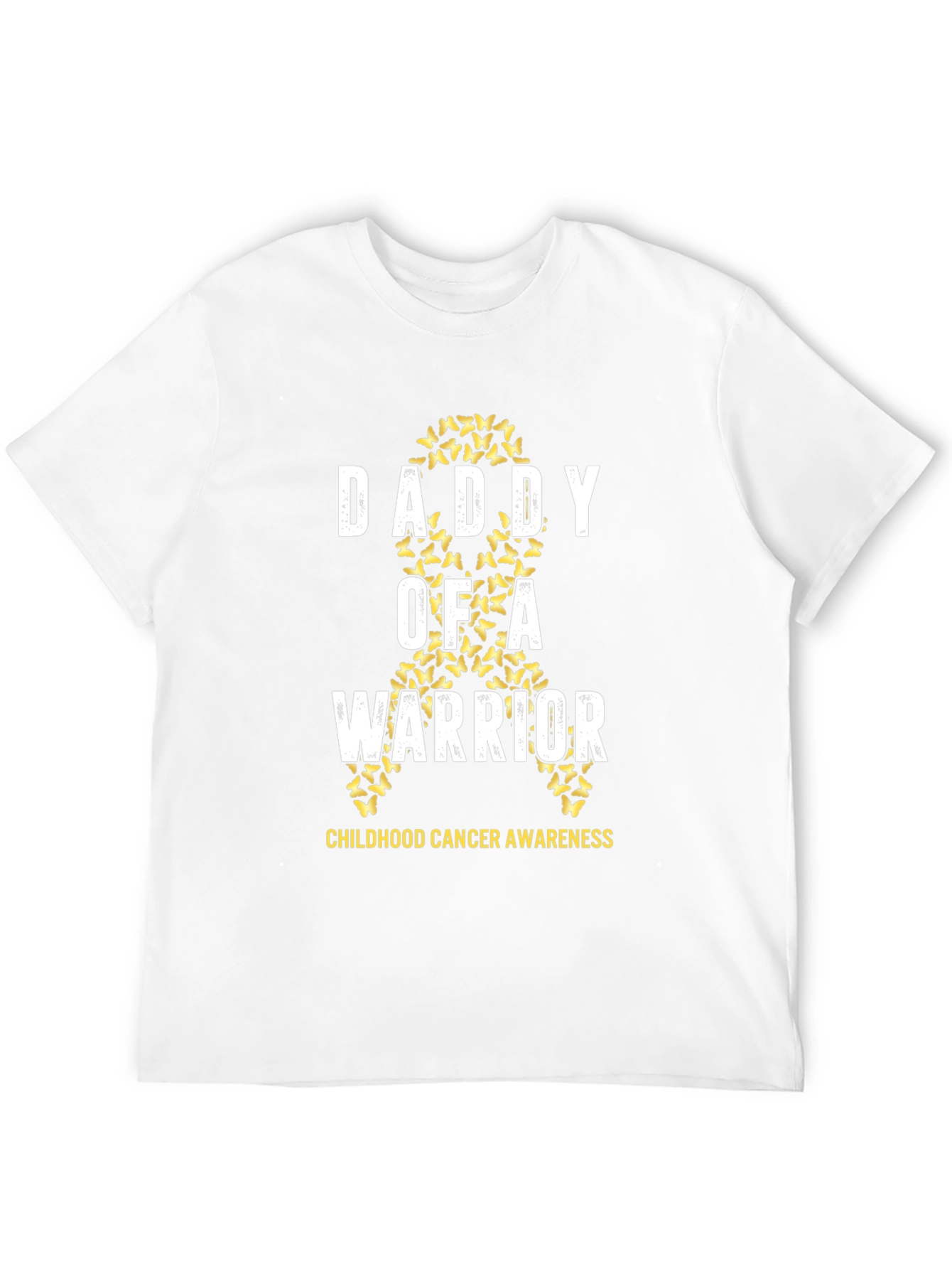 Daddy of a Warrior Childhood Cancer Awareness T-Shirt