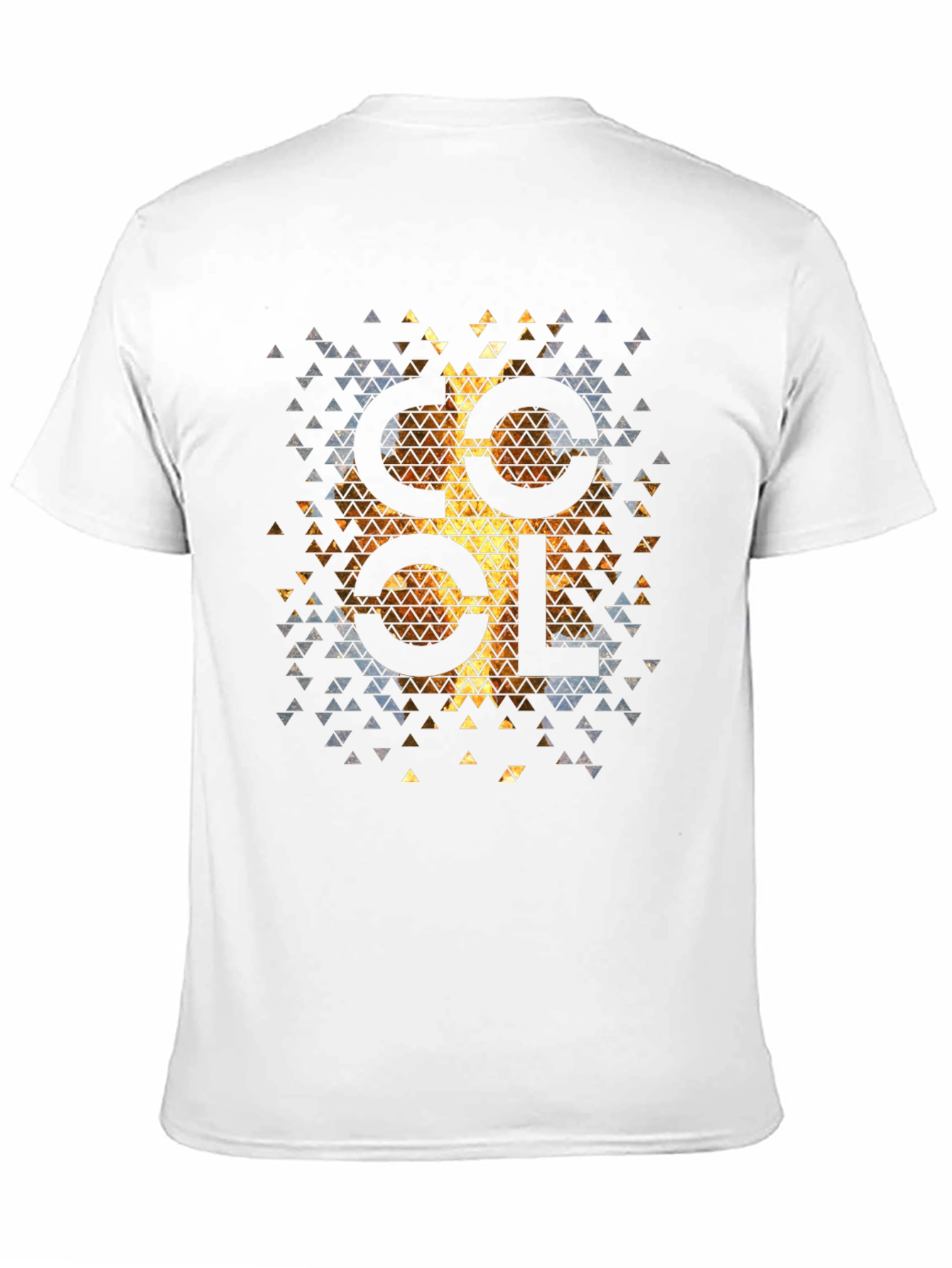 Cool Geometric Triangle Pattern Black Tee