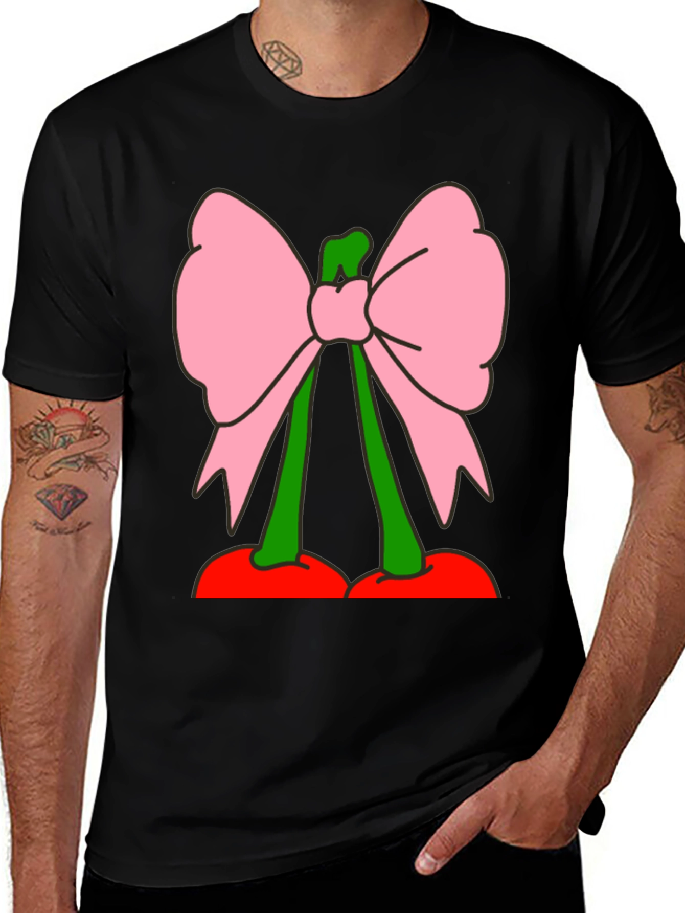 Cherry Bow Graphic Tee - Funky Fruit Fashion