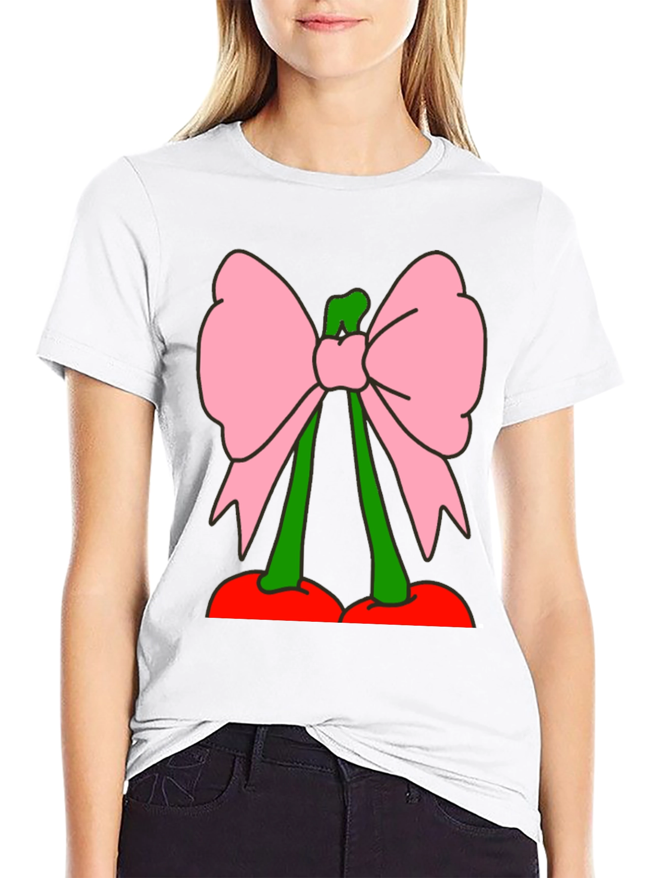 Cherry Bow Graphic Tee - Funky Fruit Fashion