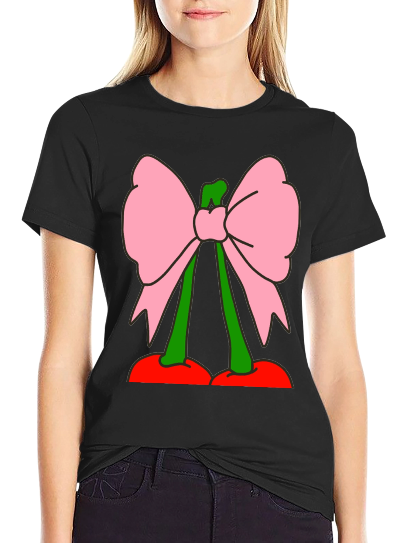Cherry Bow Graphic Tee - Funky Fruit Fashion