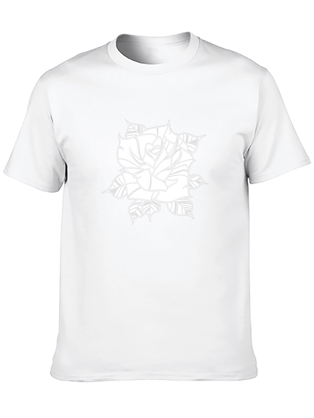 Black Tee with Rose Graphic