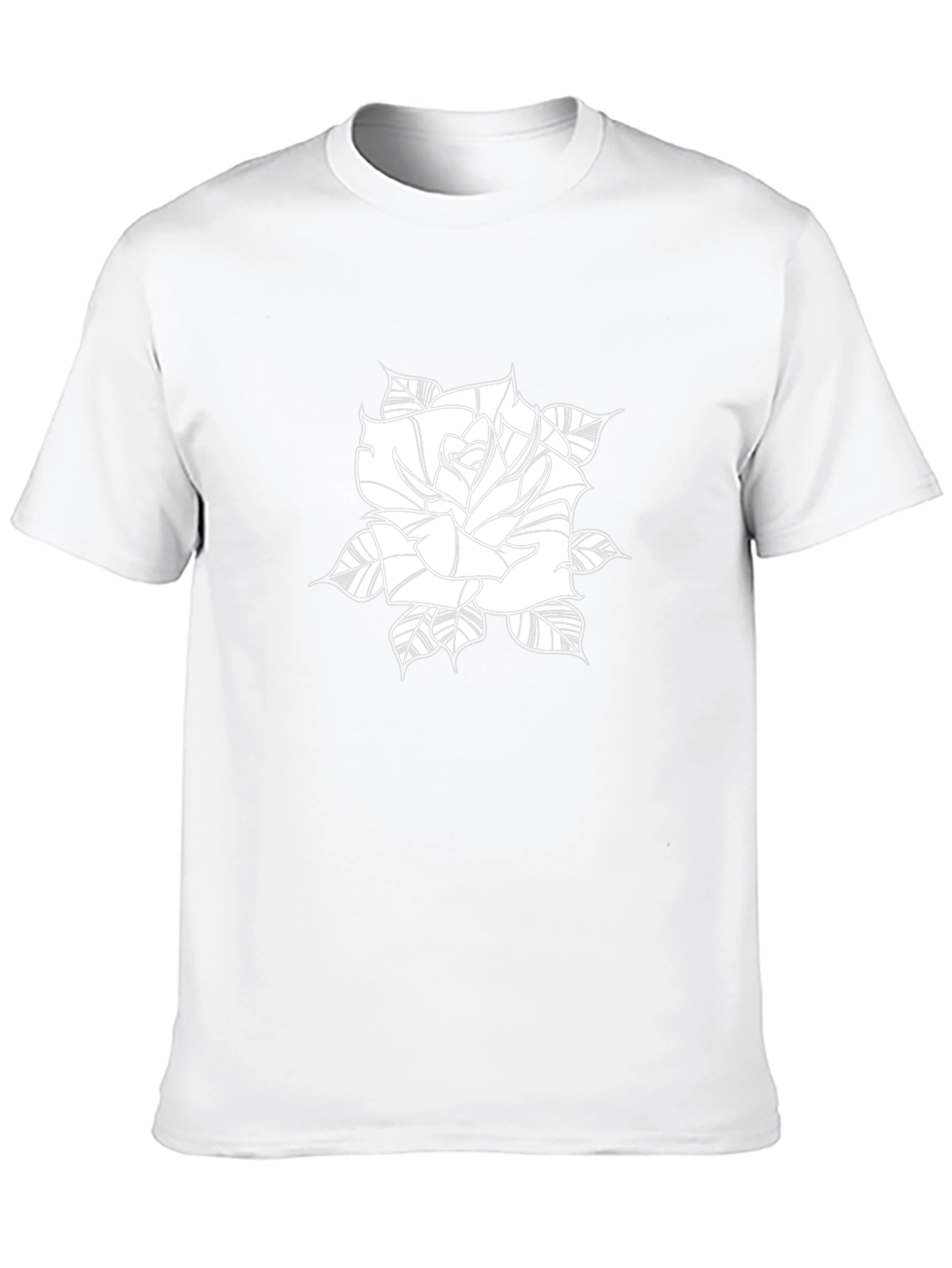 Black Tee with Rose Graphic