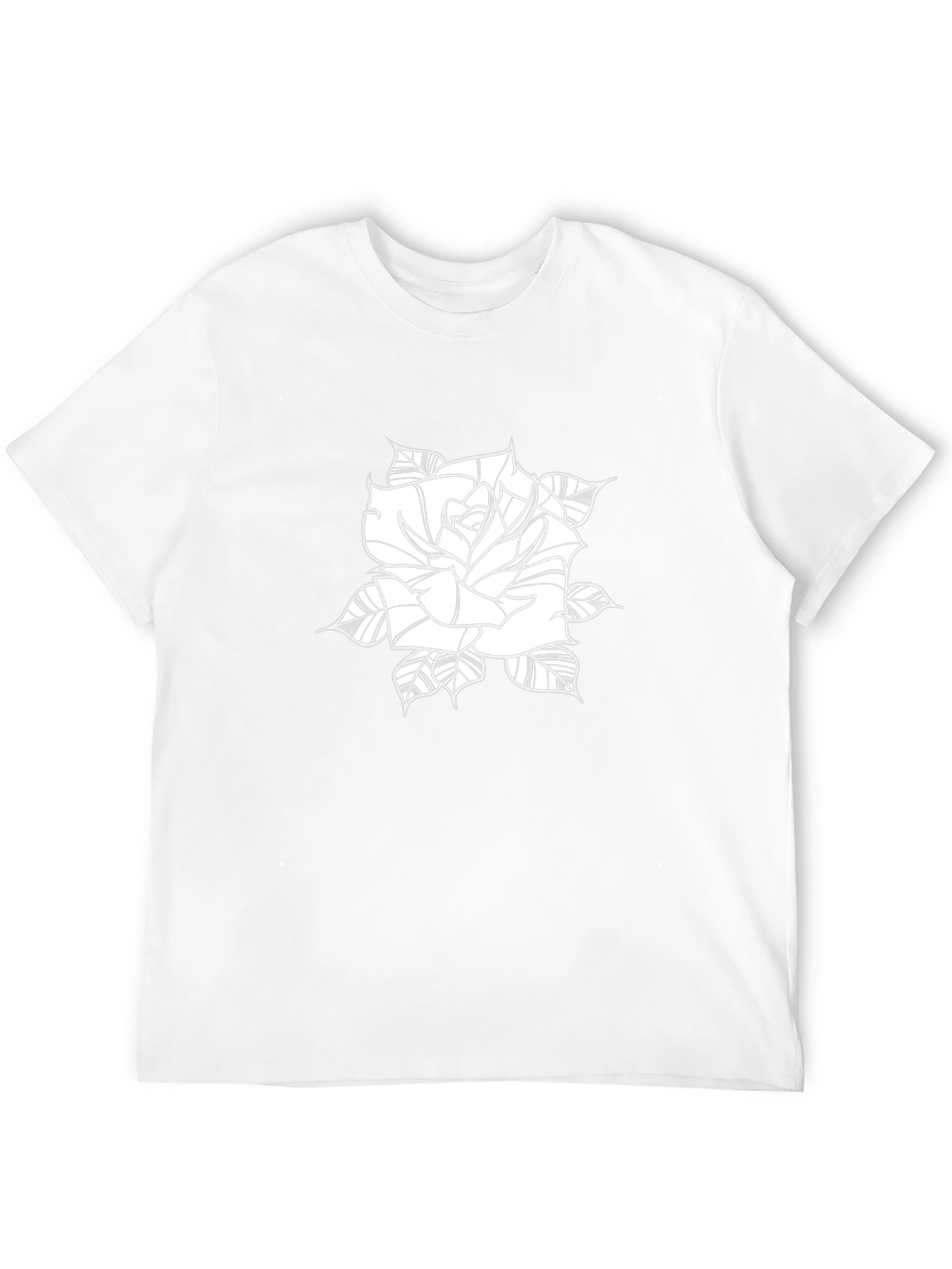 Black Tee with Rose Graphic