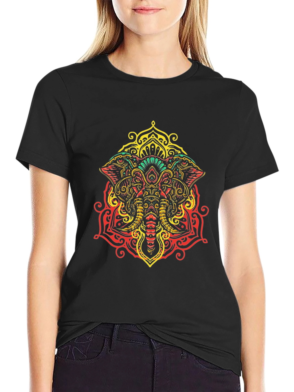 Elephant Mandala Graphic Tee - Unique Design