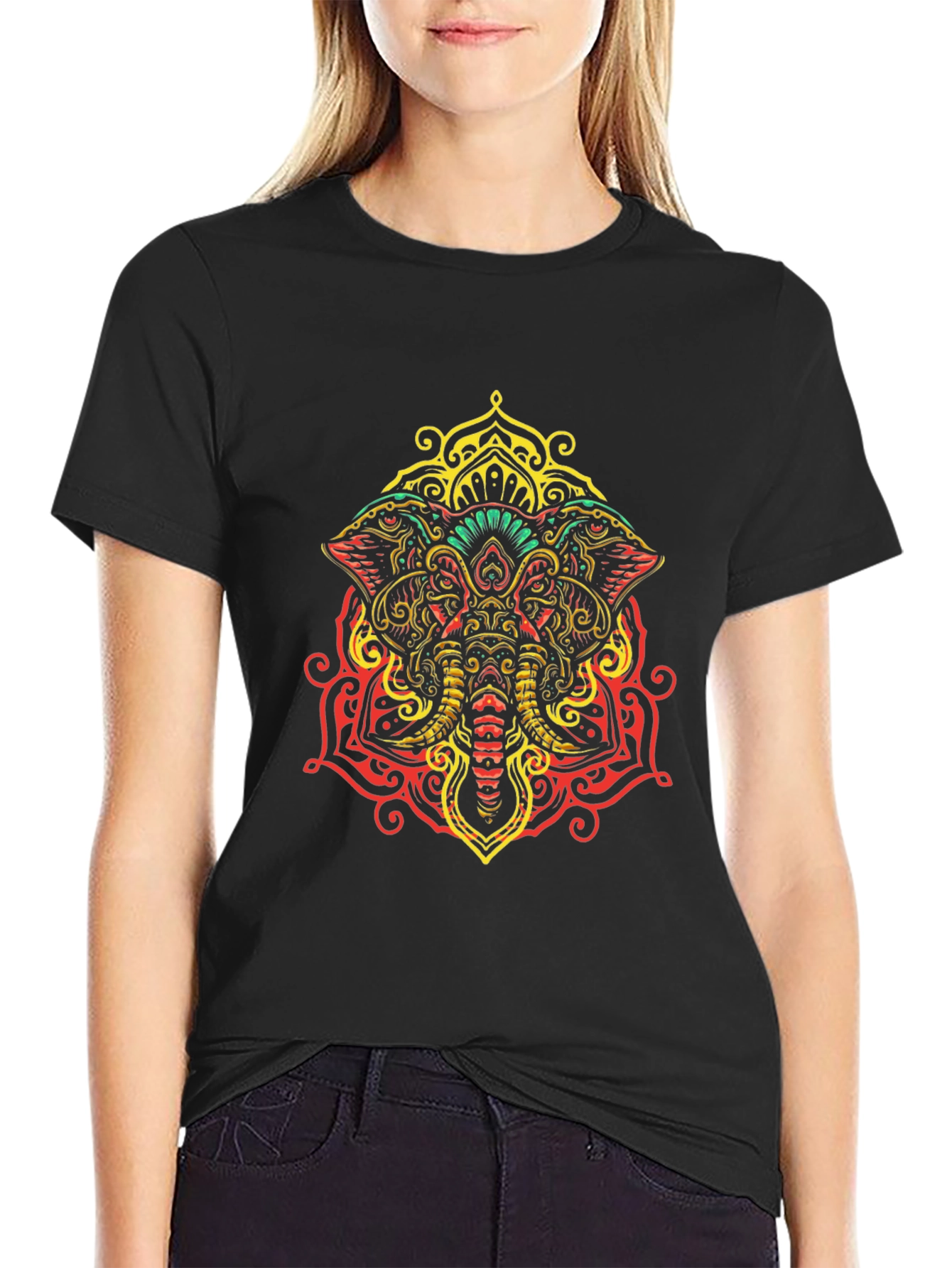 Elephant Mandala Graphic Tee - Unique Design