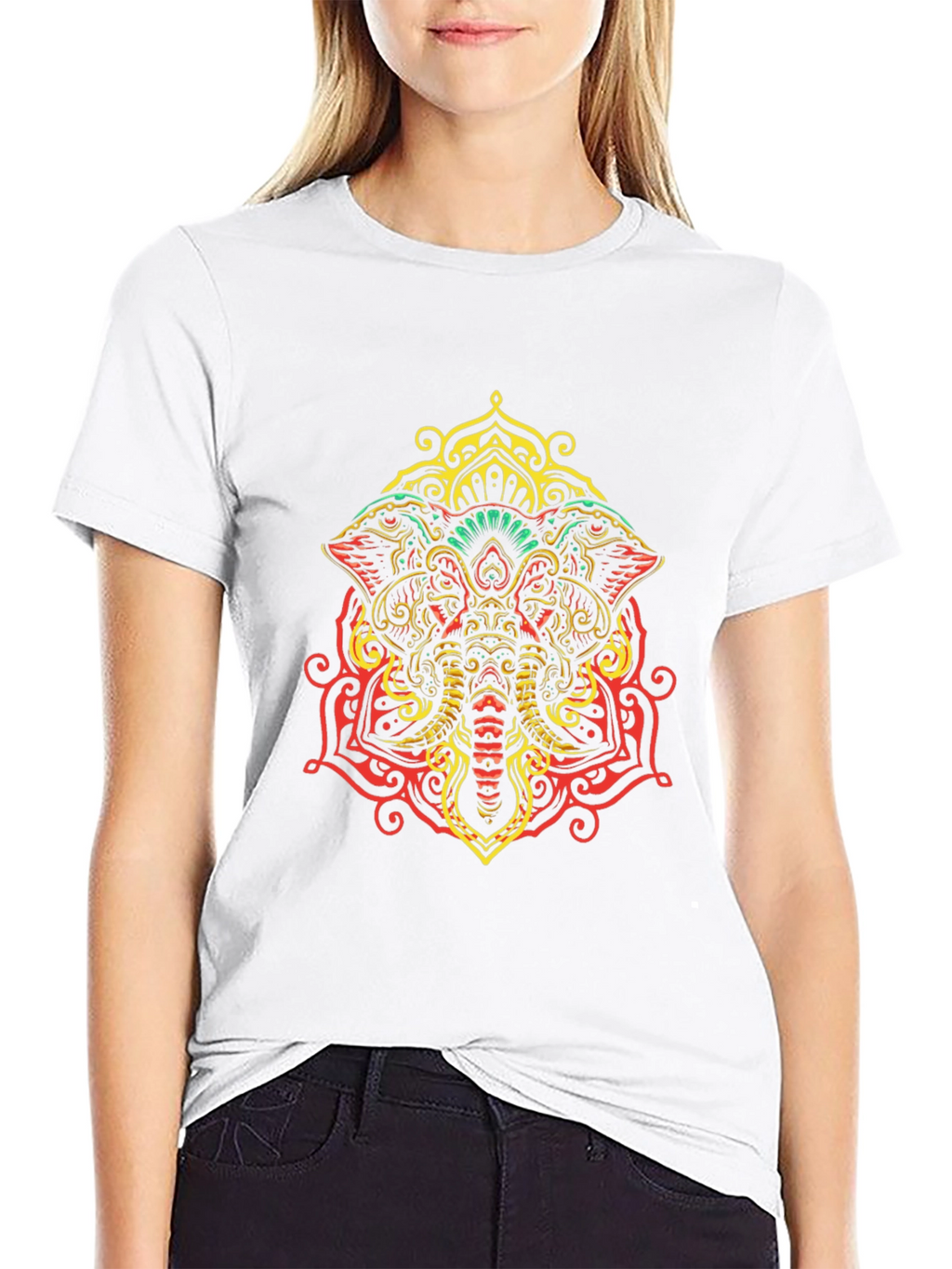 Elephant Mandala Graphic Tee - Unique Design