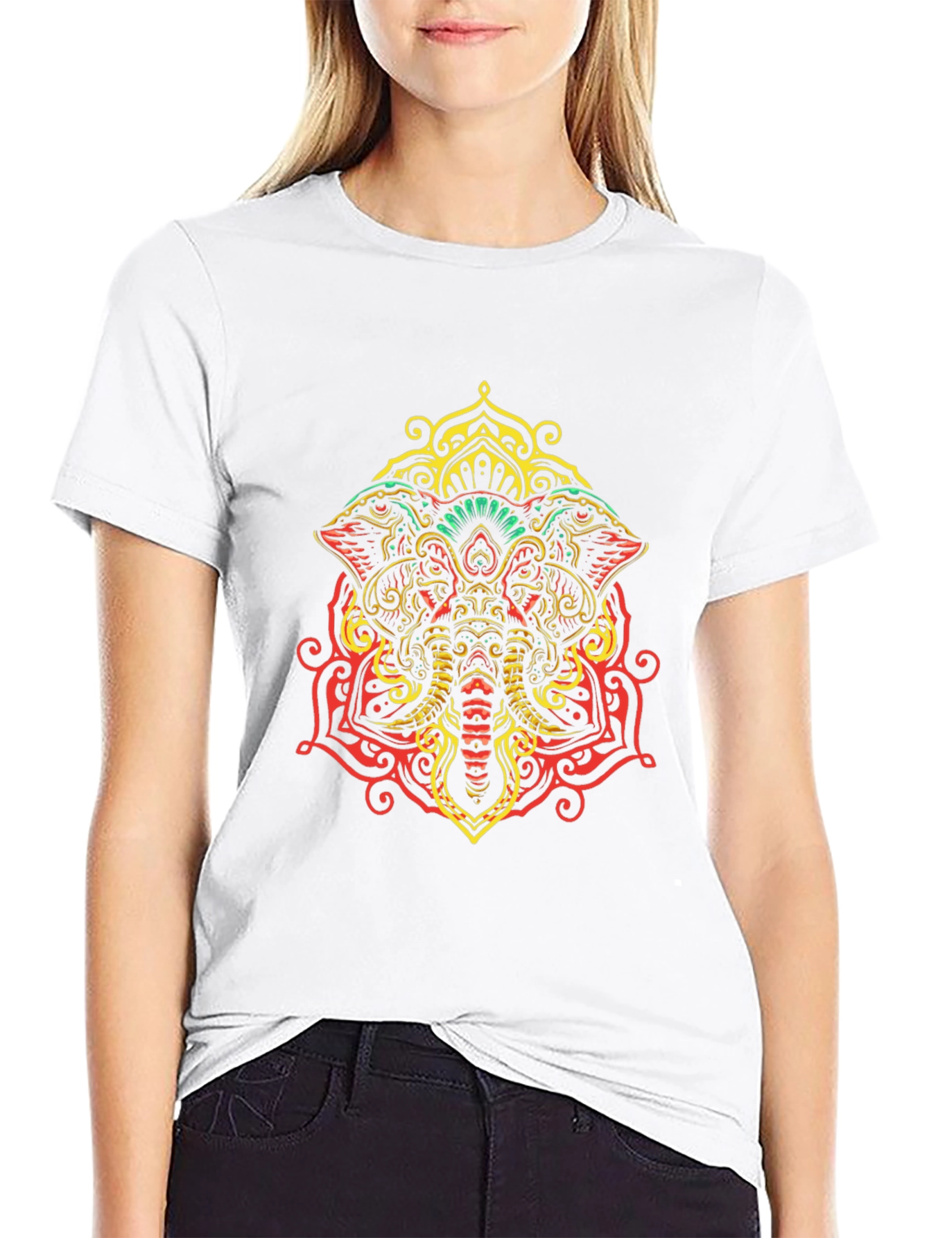 Elephant Mandala Graphic Tee - Unique Design