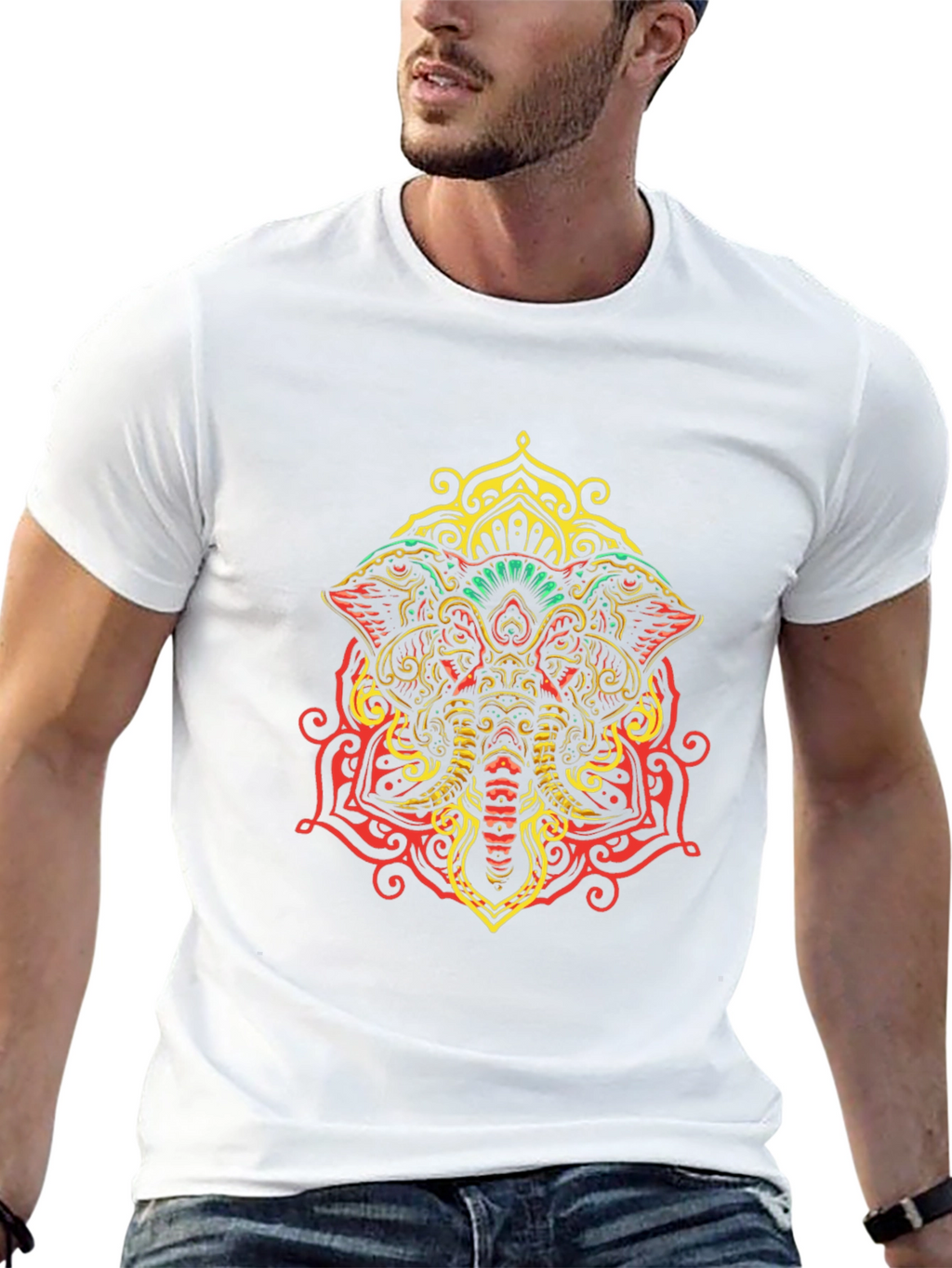 Elephant Mandala Graphic Tee - Unique Design